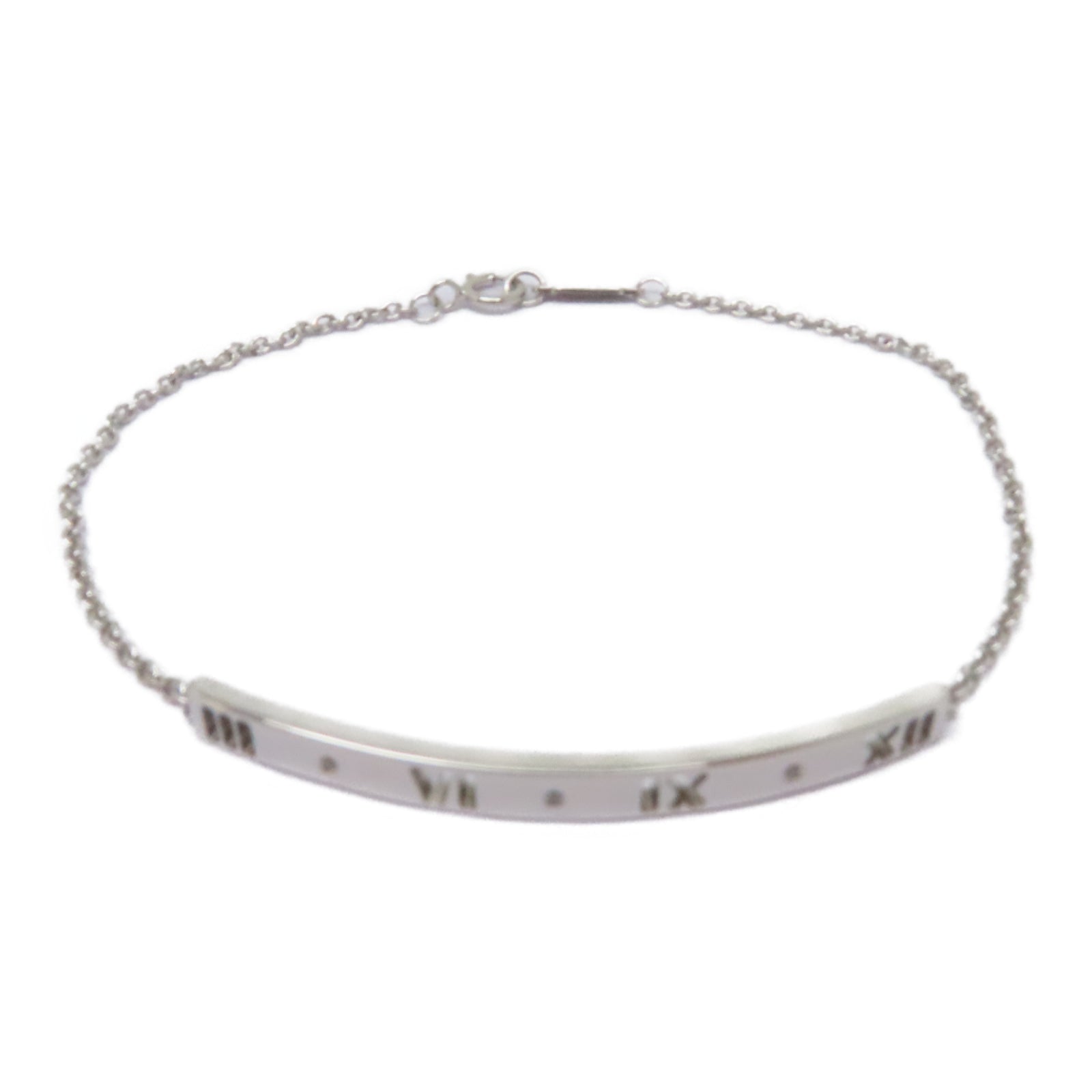TIFFANY＆CO 18K白金Atlas Bar Pierced Bracelet手鏈