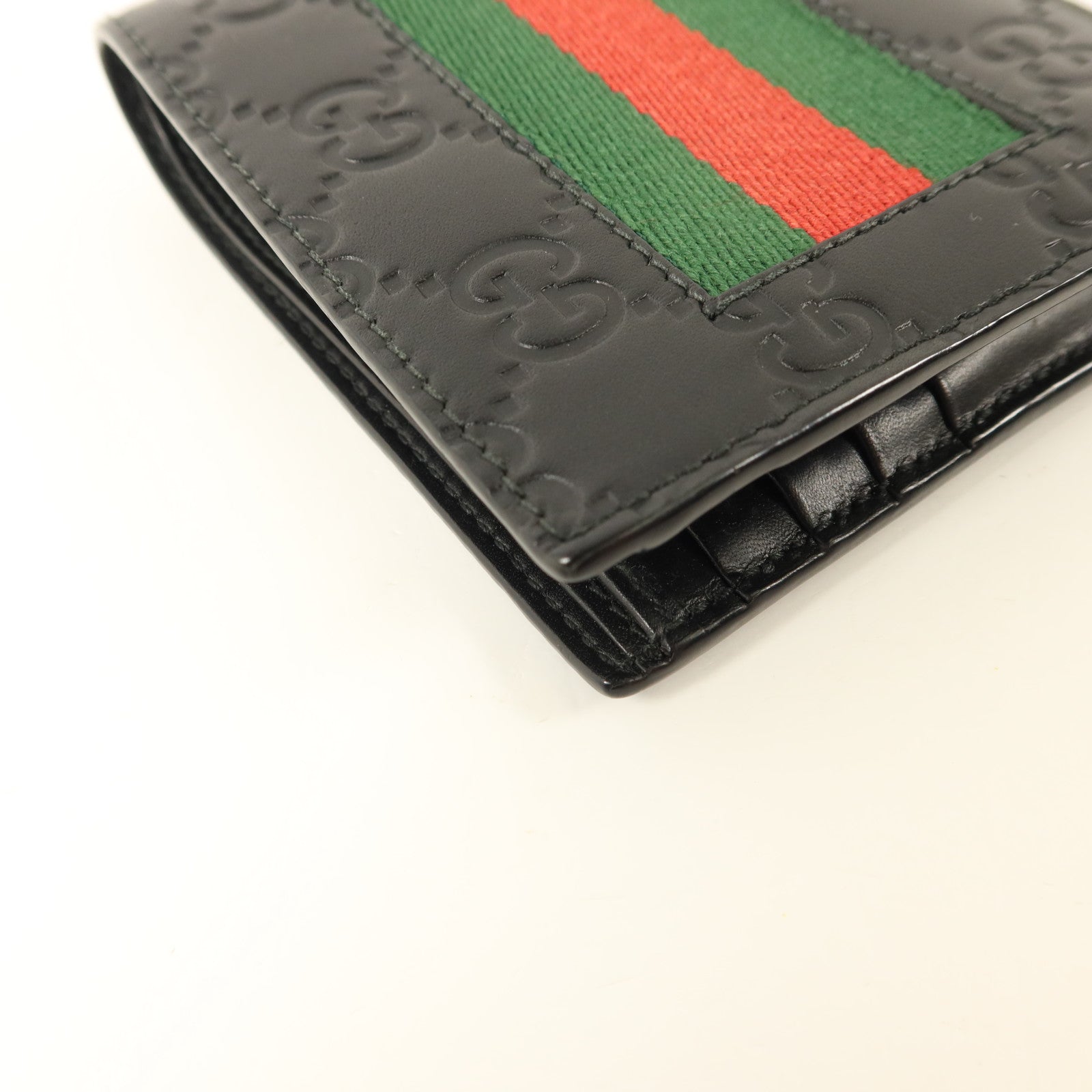 GUCCI 牛皮皮革Signature Wallet銀扣錢包