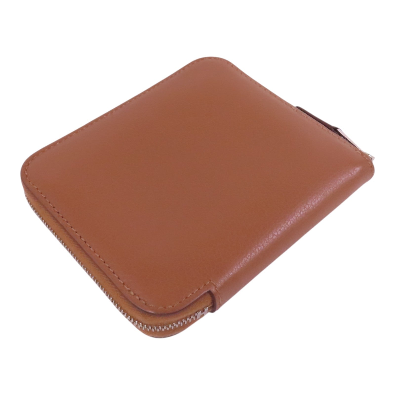 HERMES 【激減優惠】Evercolor皮革Silk In Compact Wallet銀扣拉鏈短錢包