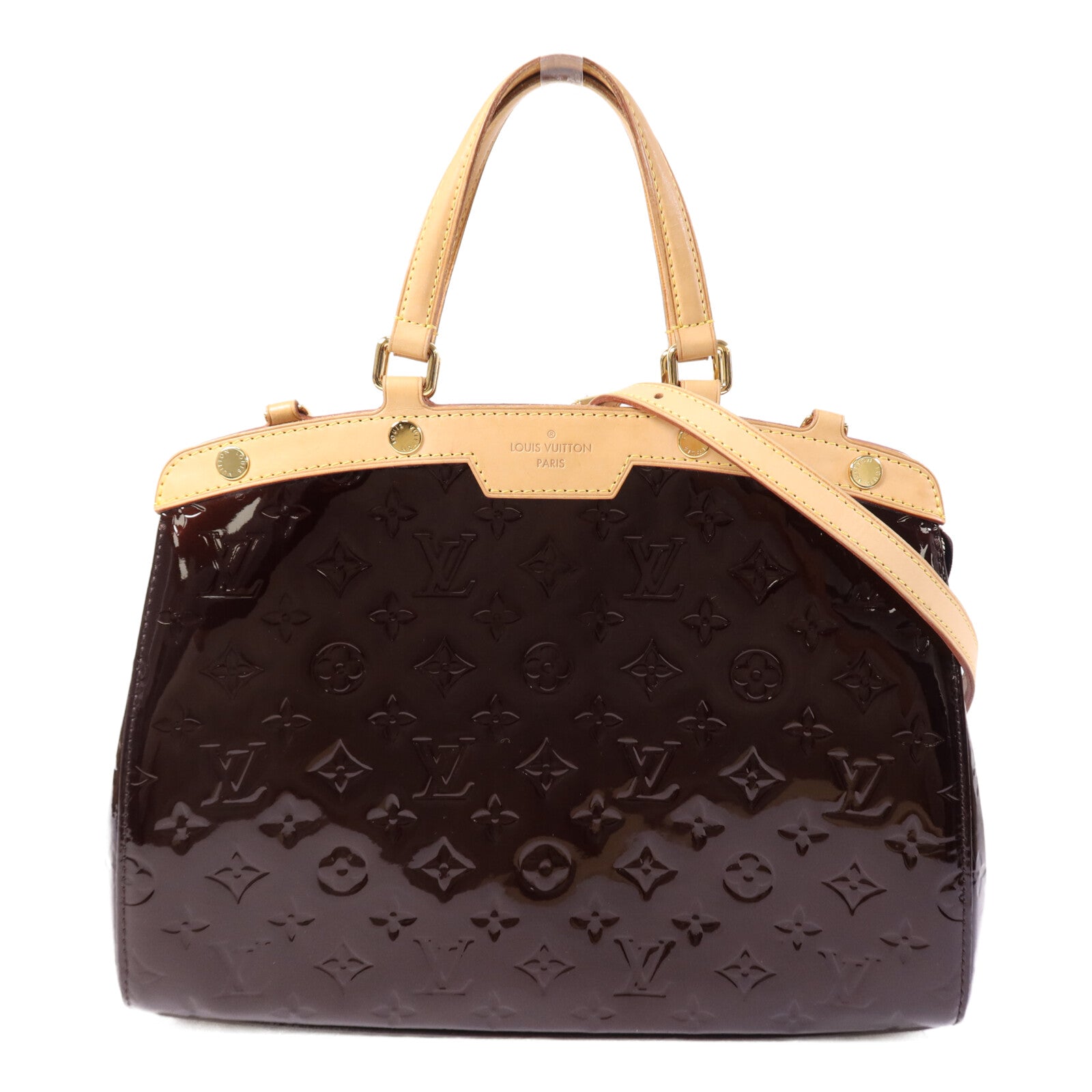 LOUIS VUITTON Monogram Vernis Brea MM金扣手挽肩背兩用袋