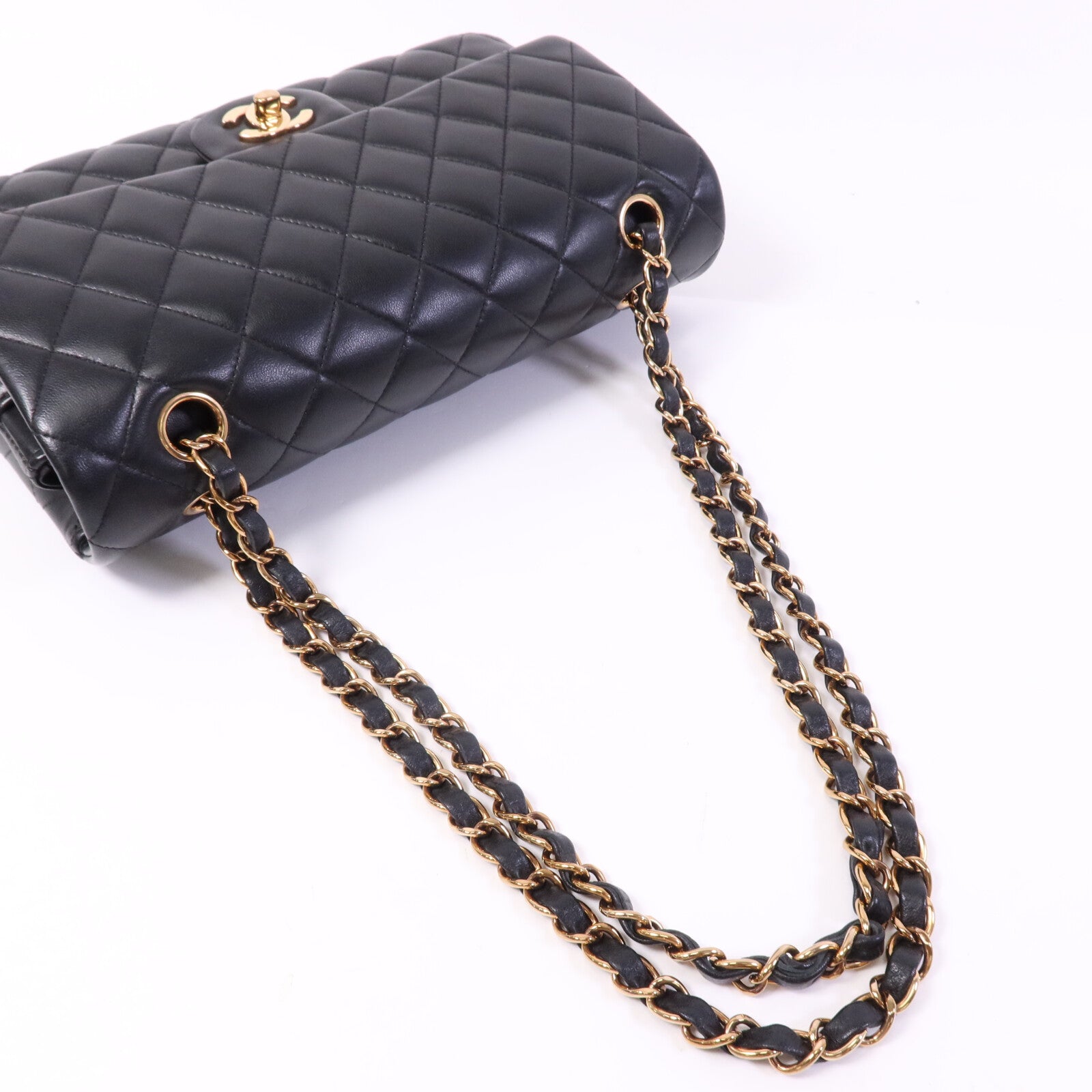 CHANEL 羊皮皮革Classic 25金扣鏈帶肩背袋