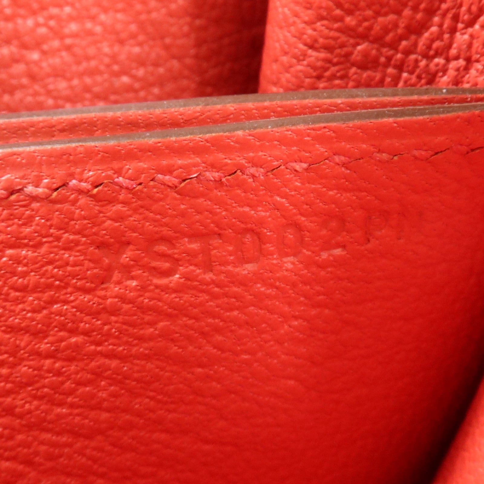 HERMES Clemence皮革Roulis Mini銀扣肩背袋Rouge Tomate