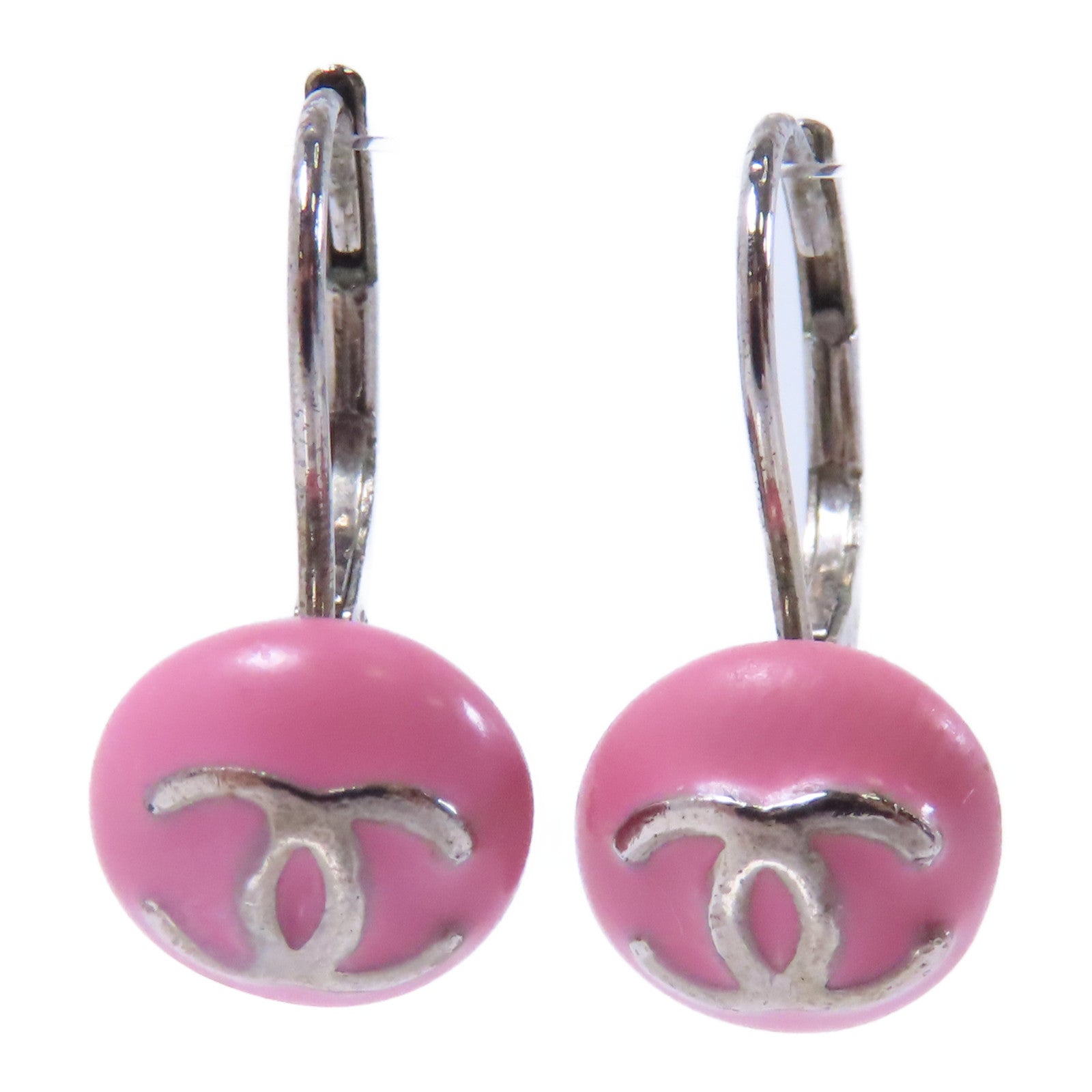 CHANEL PVC/金屬Earrings耳環銀色/粉紅色