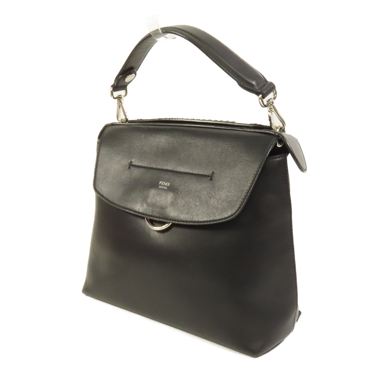 FENDI 牛皮皮革Back to School銀扣背包手挽袋兩用