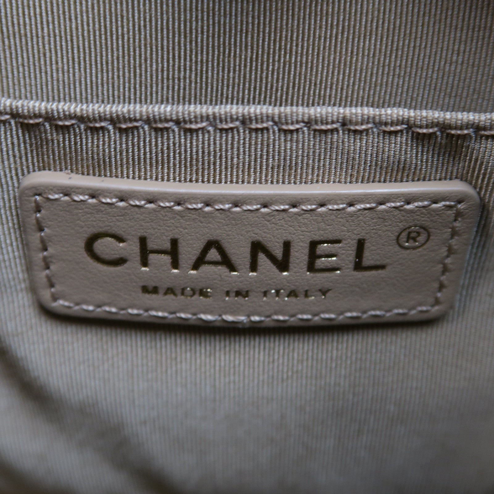 CHANEL 菱格Caviar皮革Drawstring金扣手挽肩背兩用袋啡色