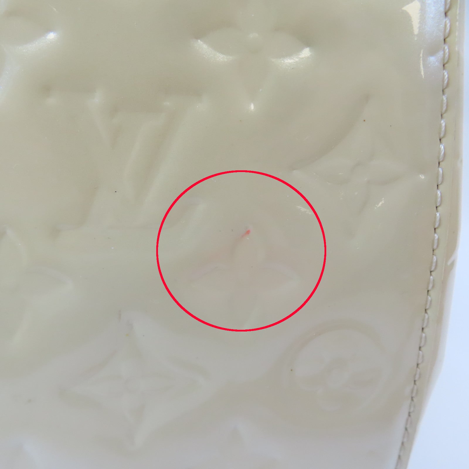 LOUIS VUITTON Vernis Brera金扣手挽肩背兩用袋米色