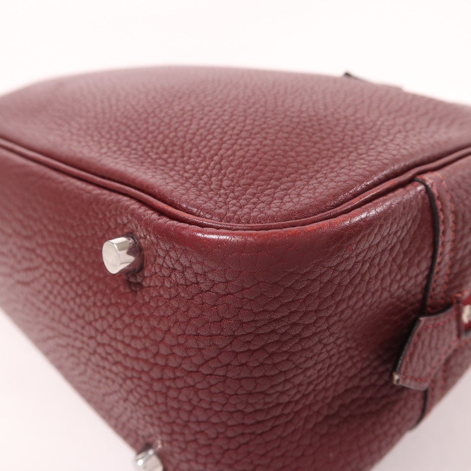 HERMES Clemence皮革Plume 32銀扣手挽袋