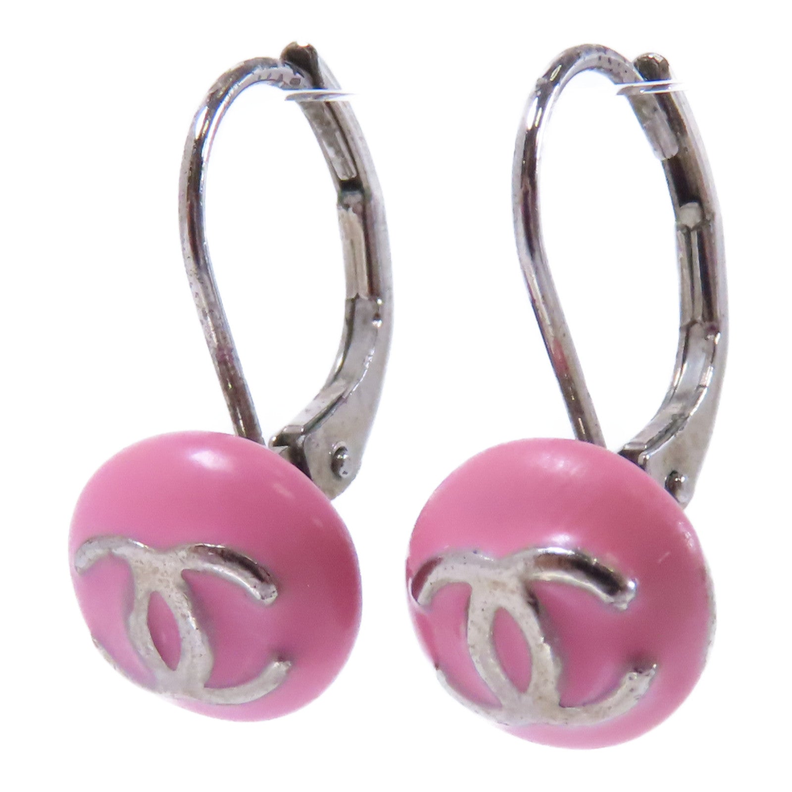CHANEL PVC/金屬Earrings耳環銀色/粉紅色