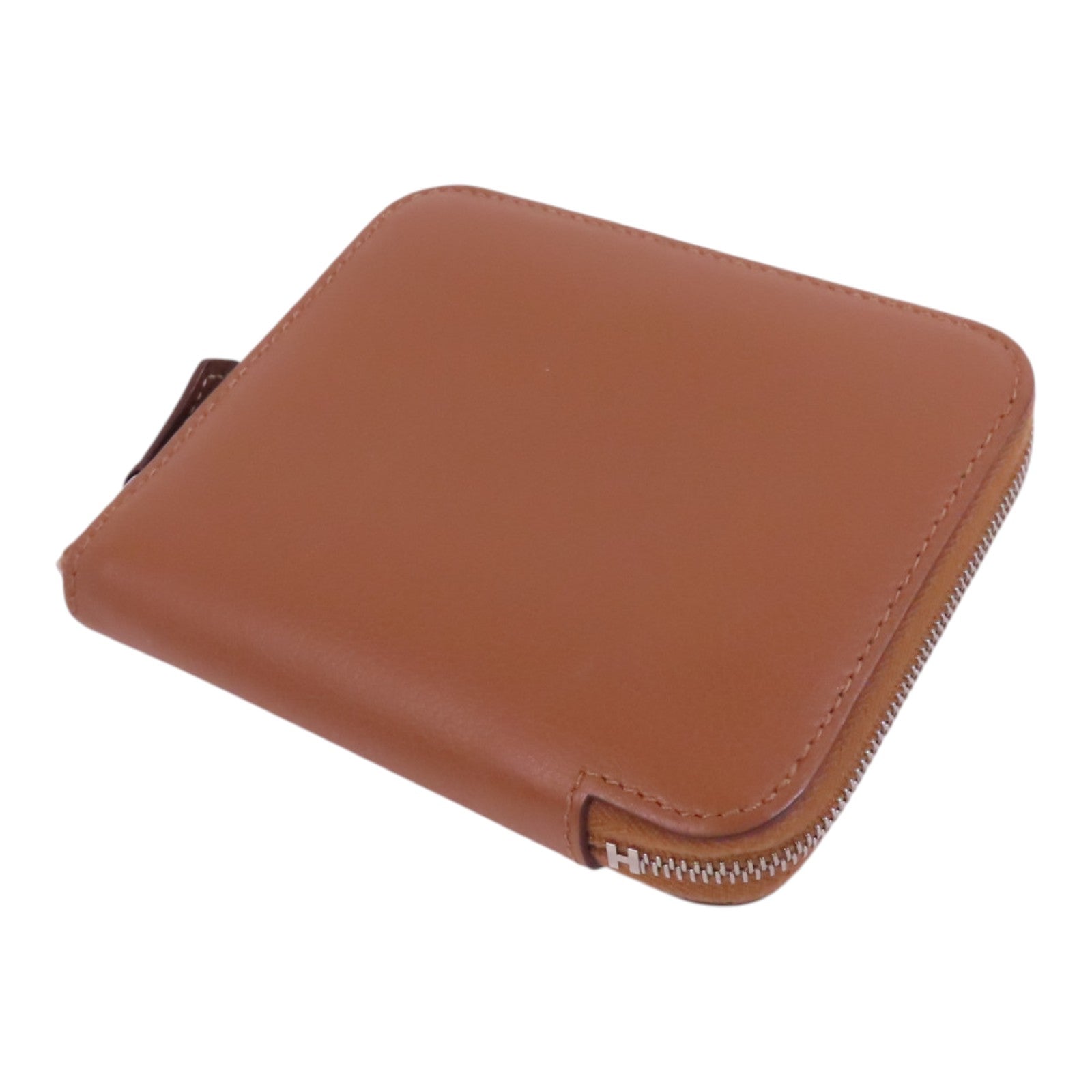 HERMES 【激減優惠】Evercolor皮革Silk In Compact Wallet銀扣拉鏈短錢包