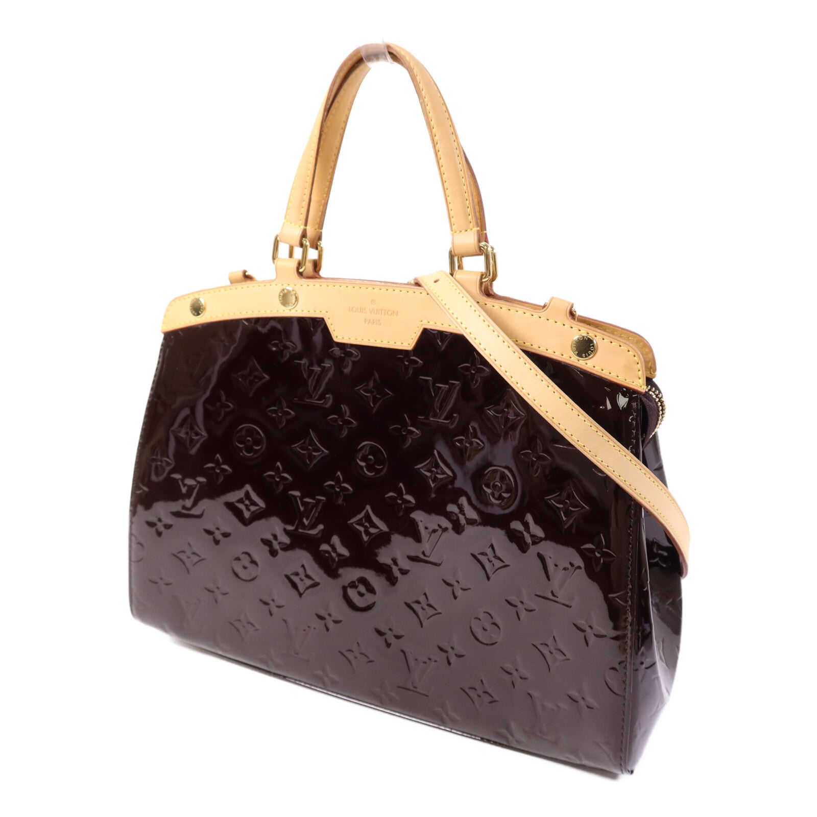 LOUIS VUITTON Monogram Vernis Brea MM金扣手挽肩背兩用袋
