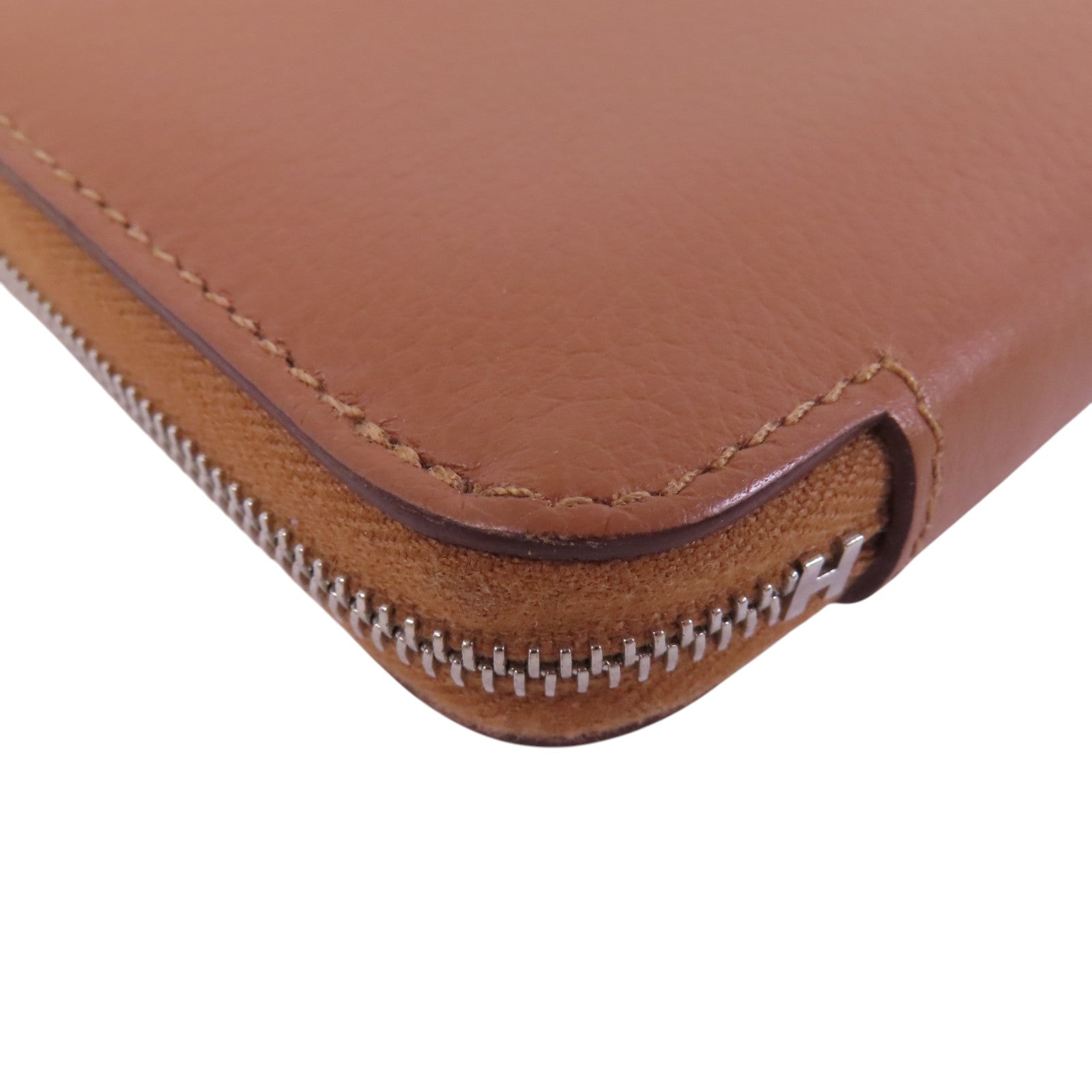 HERMES 【激減優惠】Evercolor皮革Silk In Compact Wallet銀扣拉鏈短錢包