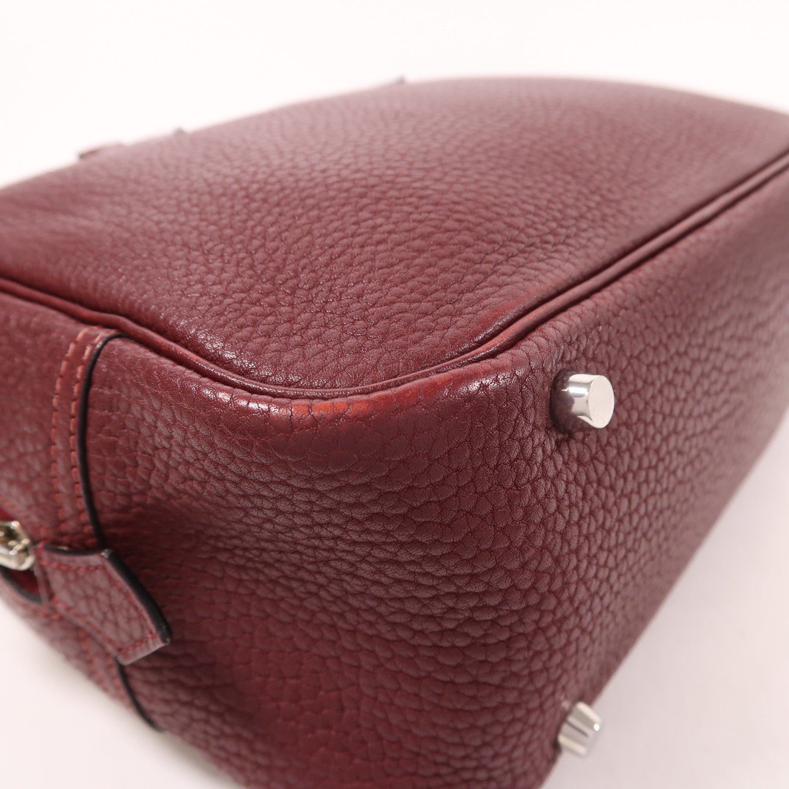 HERMES Clemence皮革Plume 32銀扣手挽袋