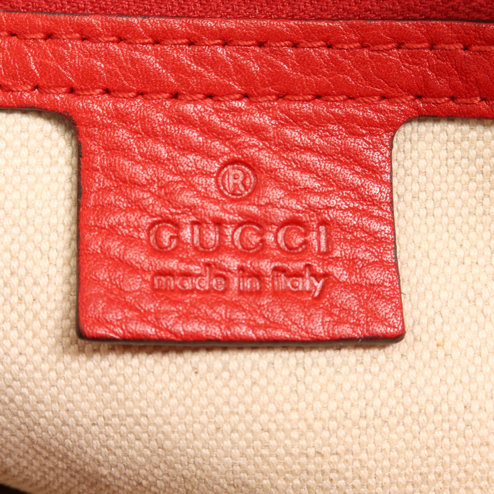 GUCCI 帆布/皮革Bella Bamboo Tassel金扣肩背袋