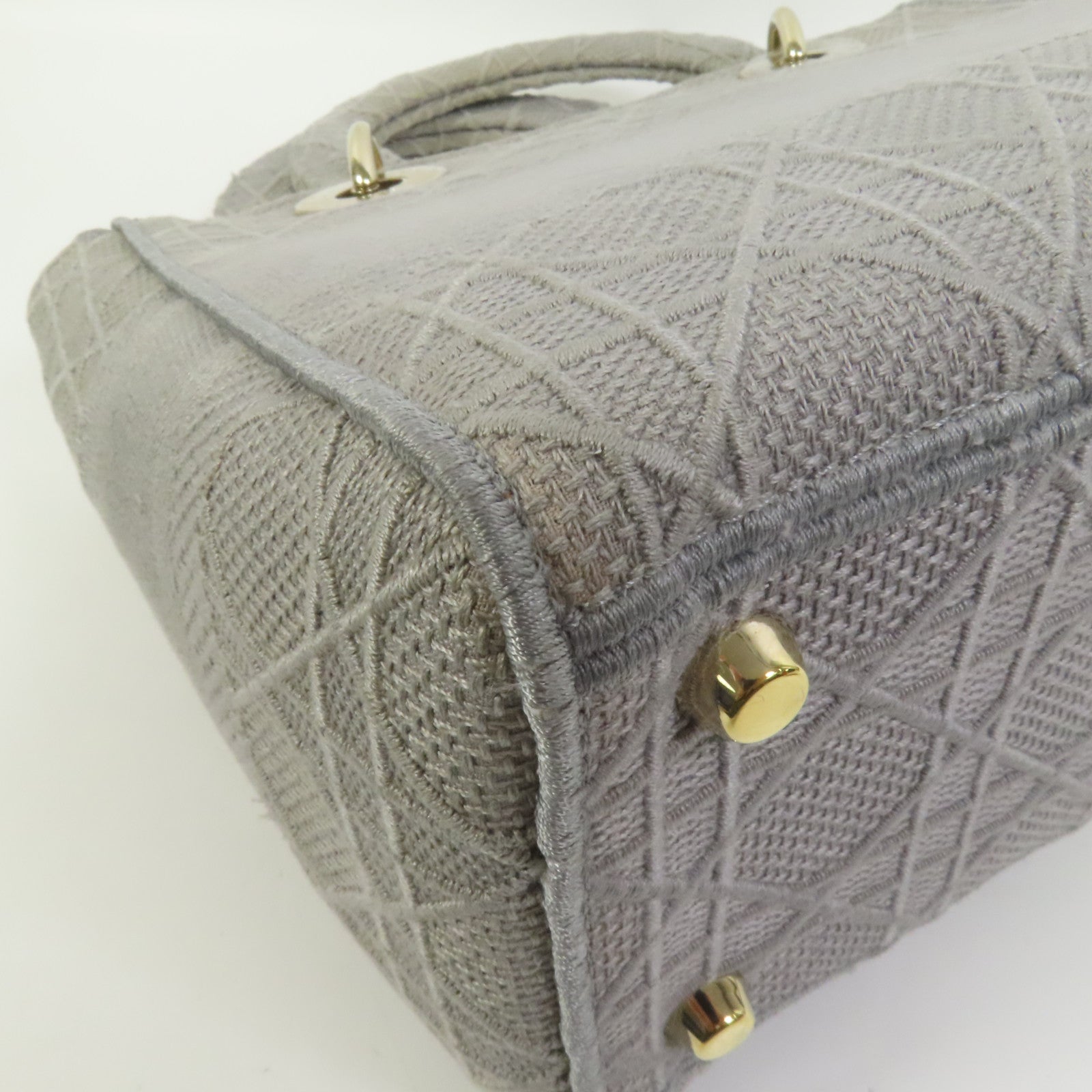 Dior 帆布Lady Dior D-Lite金扣手挽肩背兩用袋