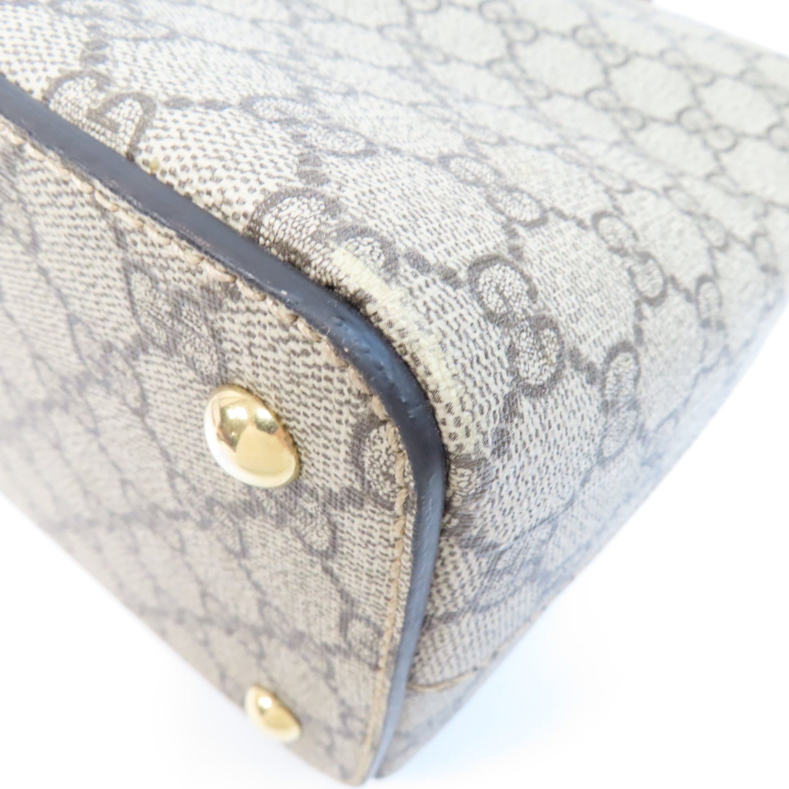 GUCCI 【激減優惠】GG Supreme Zip Tote金扣手挽肩背兩用袋啡色