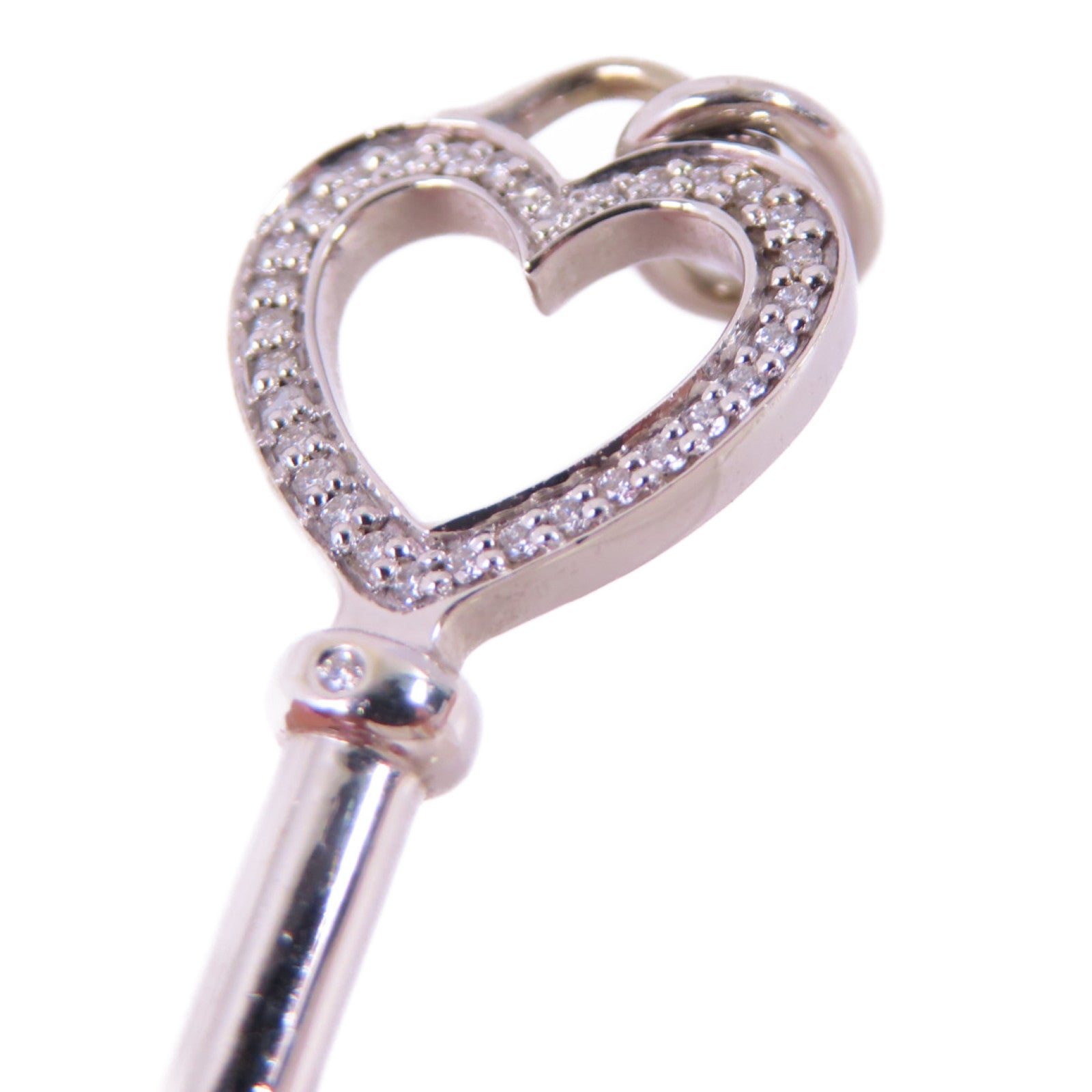 TIFFANY＆CO 18K白金/鑽石Tiffany Key Diamond Pendant Top吊墜頭扣銀色