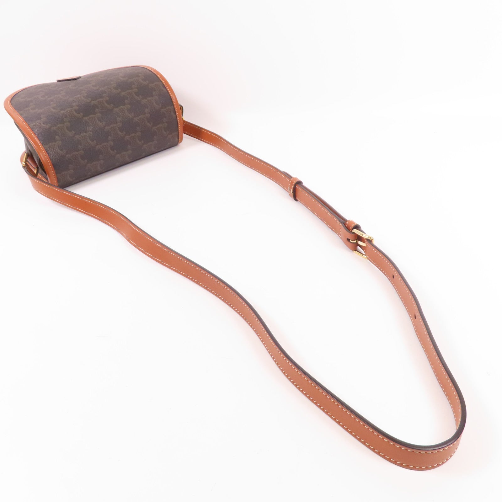 CELINE 塗層帆布Medium Folco金扣肩背袋