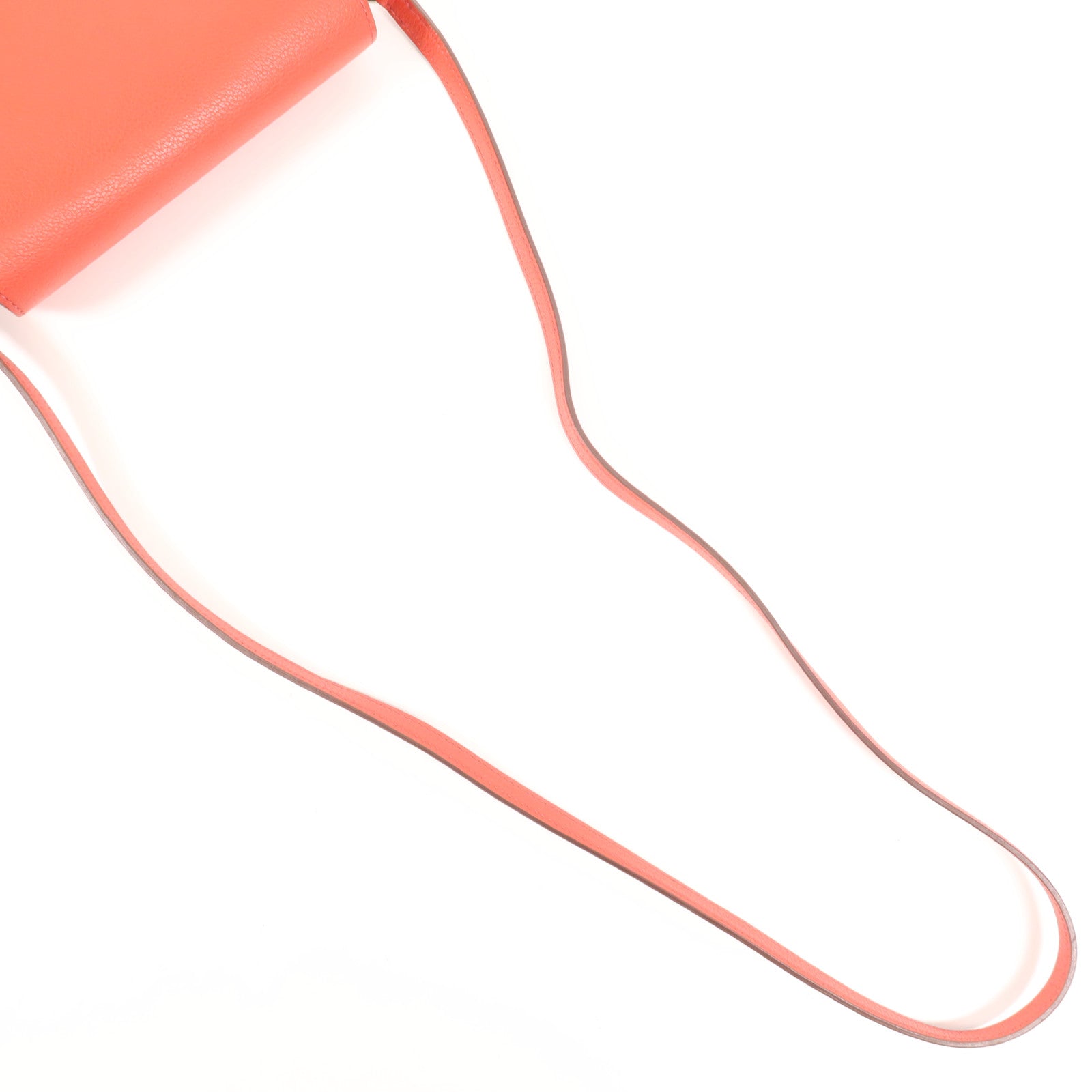 HERMES Clemence皮革Roulis Mini銀扣肩背袋Rouge Tomate