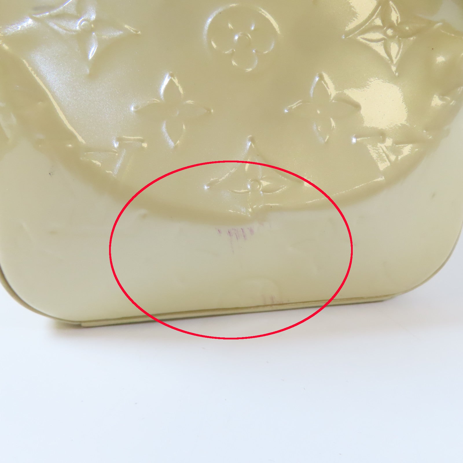 LOUIS VUITTON Vernis Brera金扣手挽肩背兩用袋米色