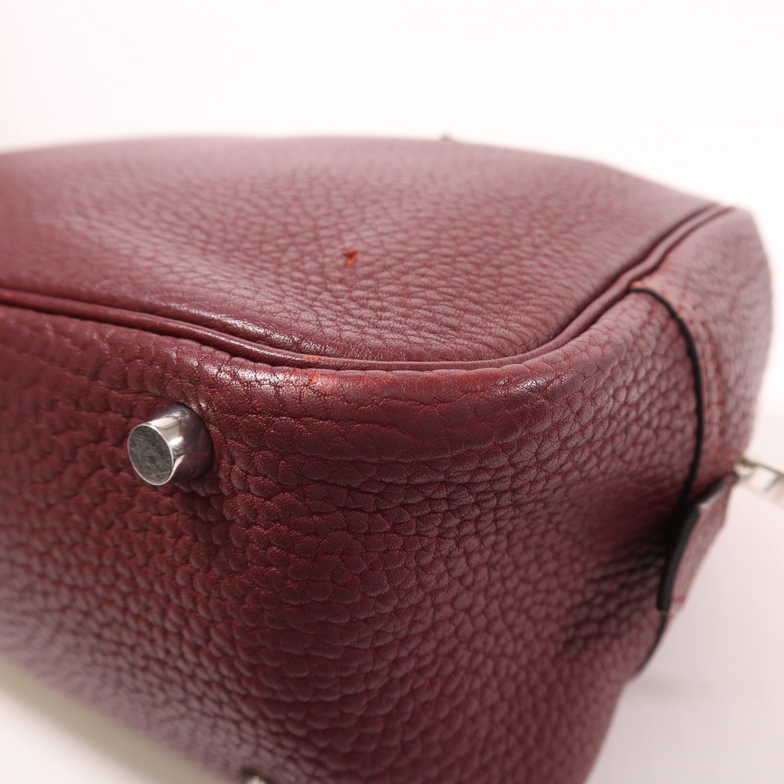 HERMES Clemence皮革Plume 32銀扣手挽袋
