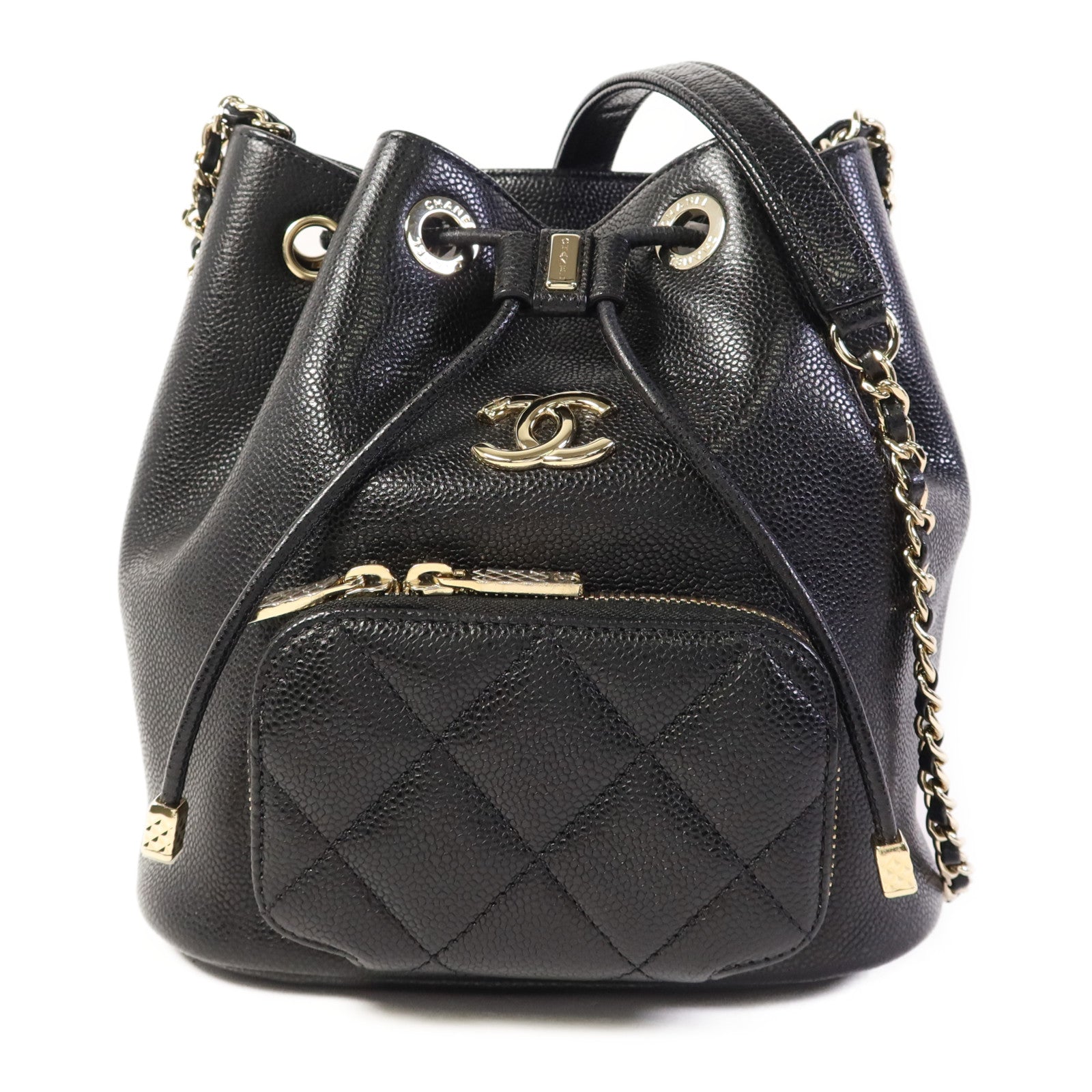 CHANEL 牛皮皮革Chain Shoulder Bag金扣鏈帶肩背袋