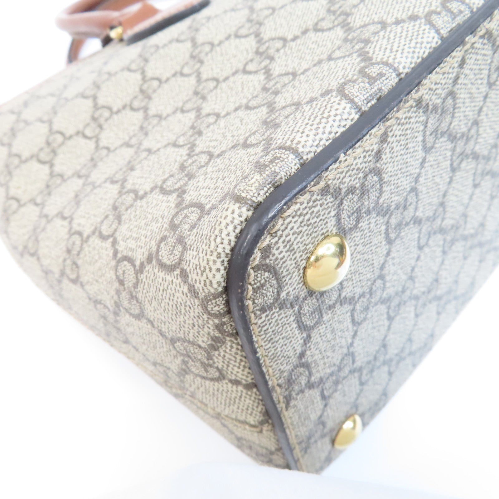 GUCCI 【激減優惠】GG Supreme Zip Tote金扣手挽肩背兩用袋啡色