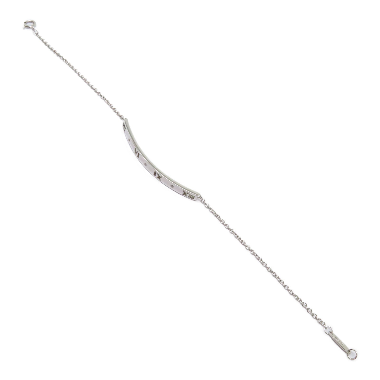 TIFFANY＆CO 18K白金Atlas Bar Pierced Bracelet手鏈