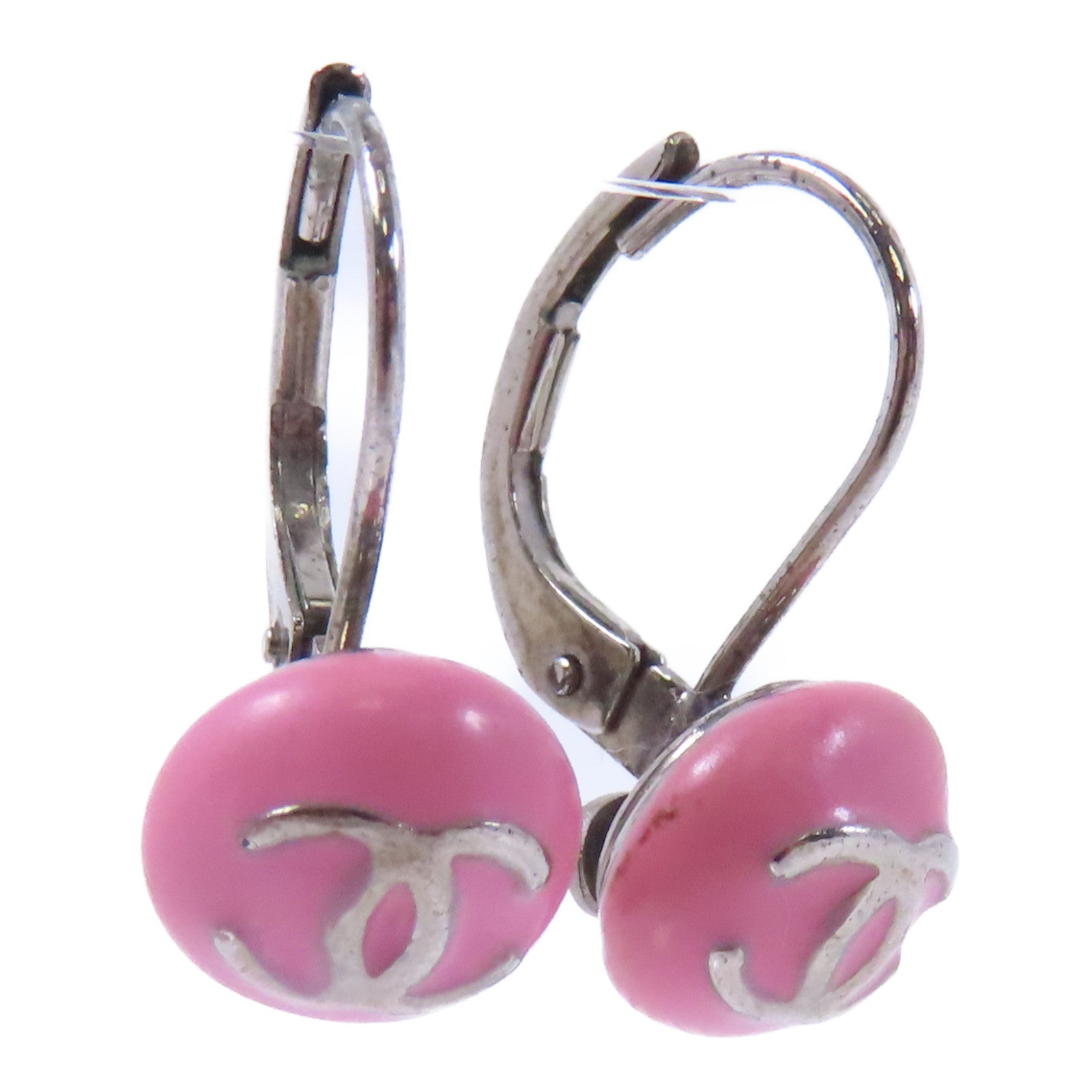 CHANEL PVC/金屬Earrings耳環銀色/粉紅色