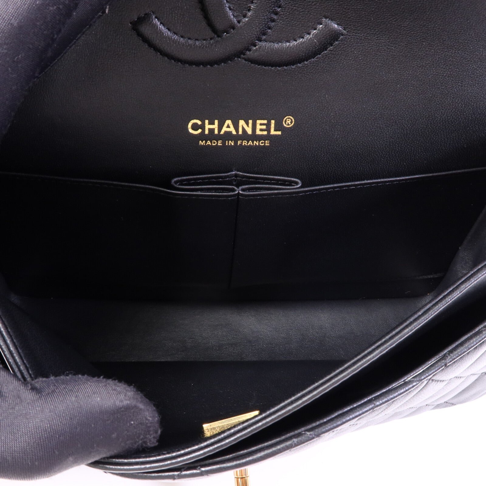 CHANEL 羊皮皮革Classic 25金扣鏈帶肩背袋