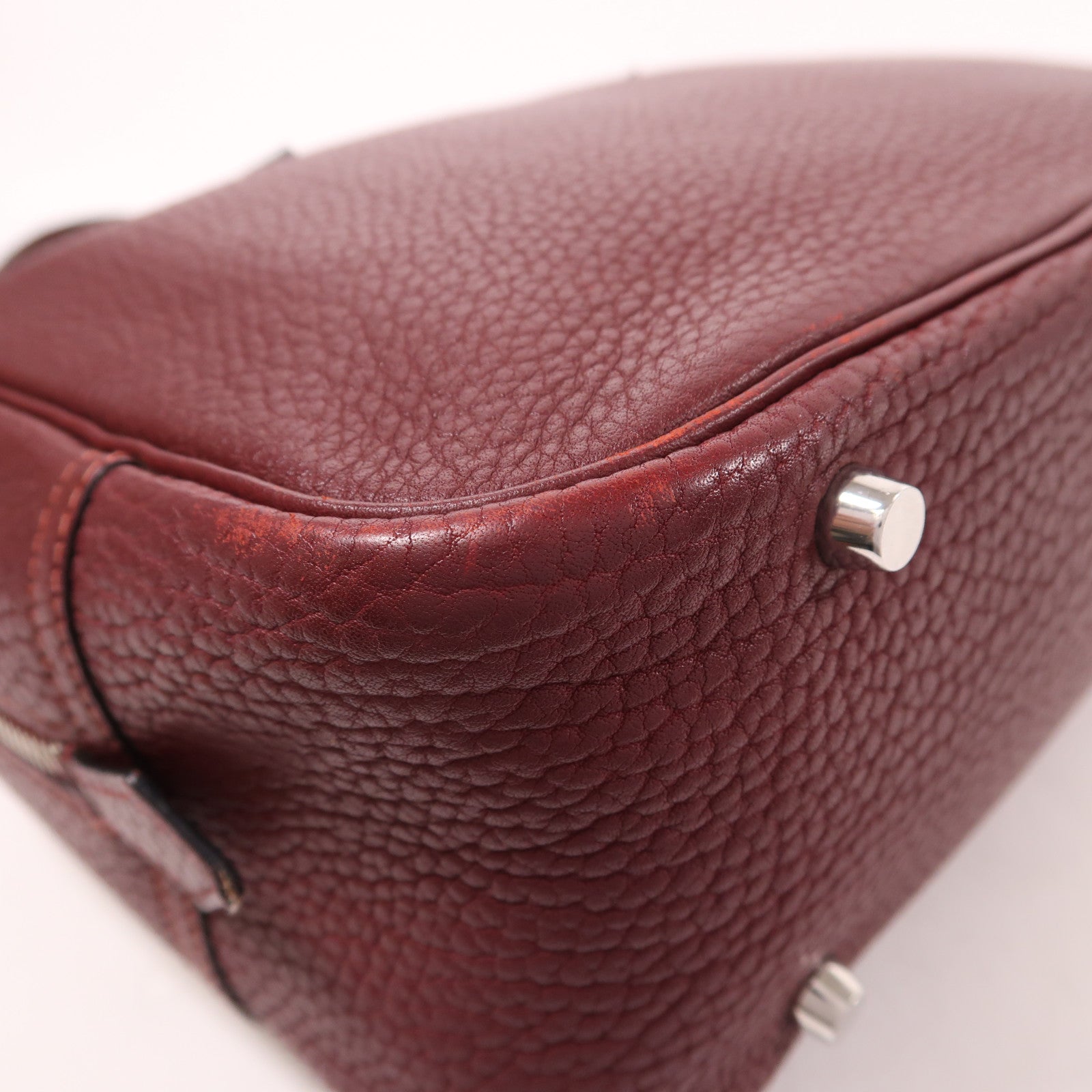 HERMES Clemence皮革Plume 32銀扣手挽袋