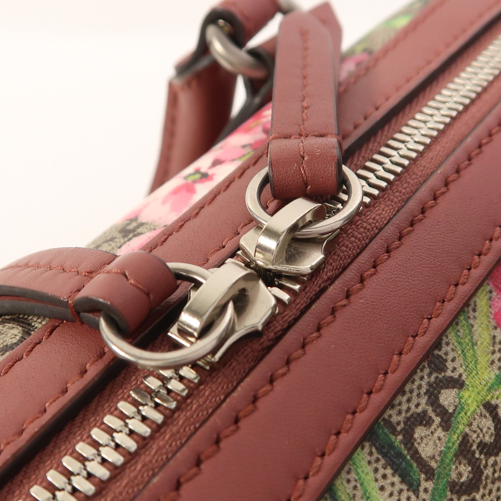 GUCCI 塗層帆布Boston Bag銀扣波士頓包
