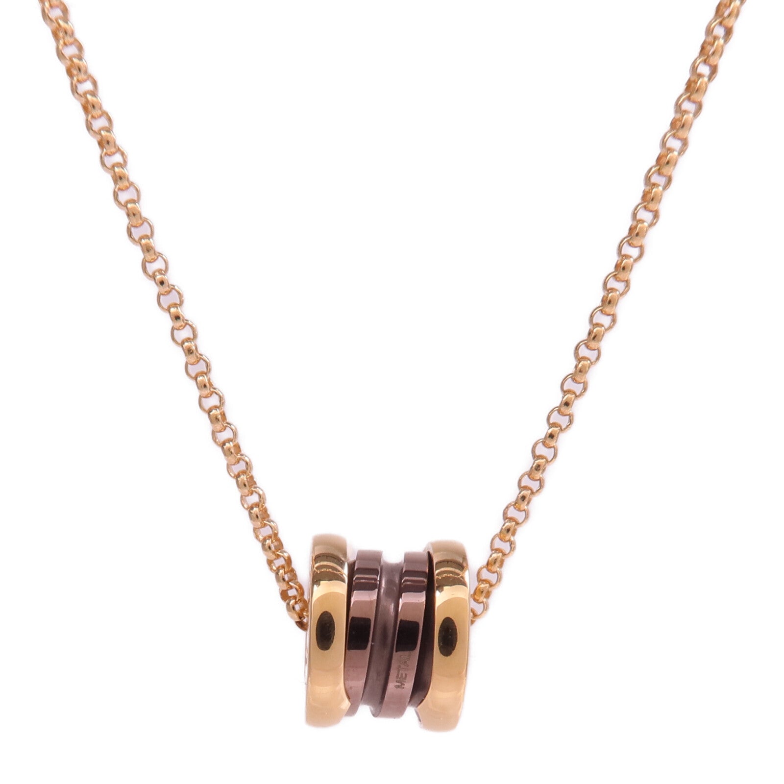 BVLGARI 18K玫瑰金/陶瓷B-zero1 Necklace項鍊