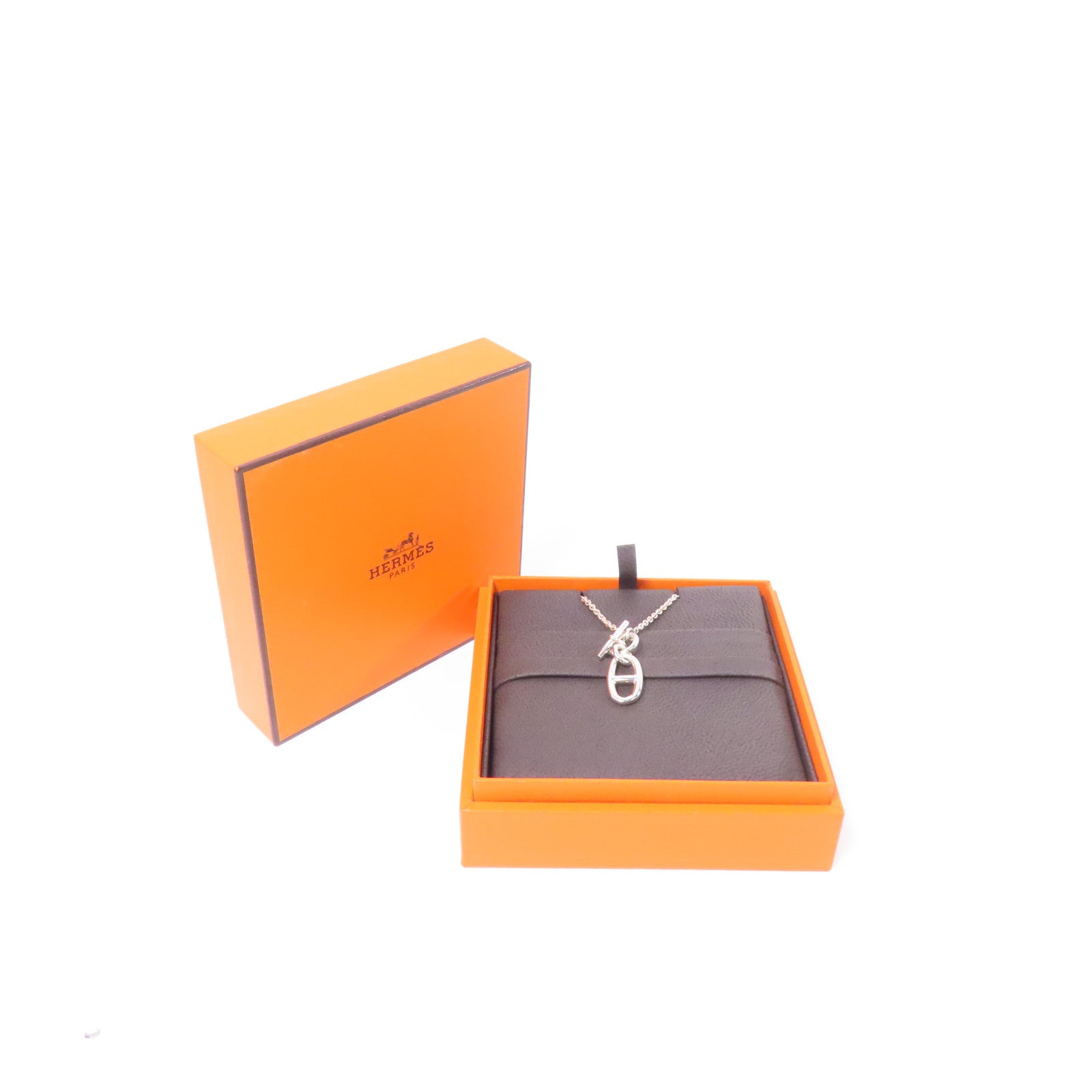 HERMES 925純銀Chaine D'ancre Pendant項鍊銀色