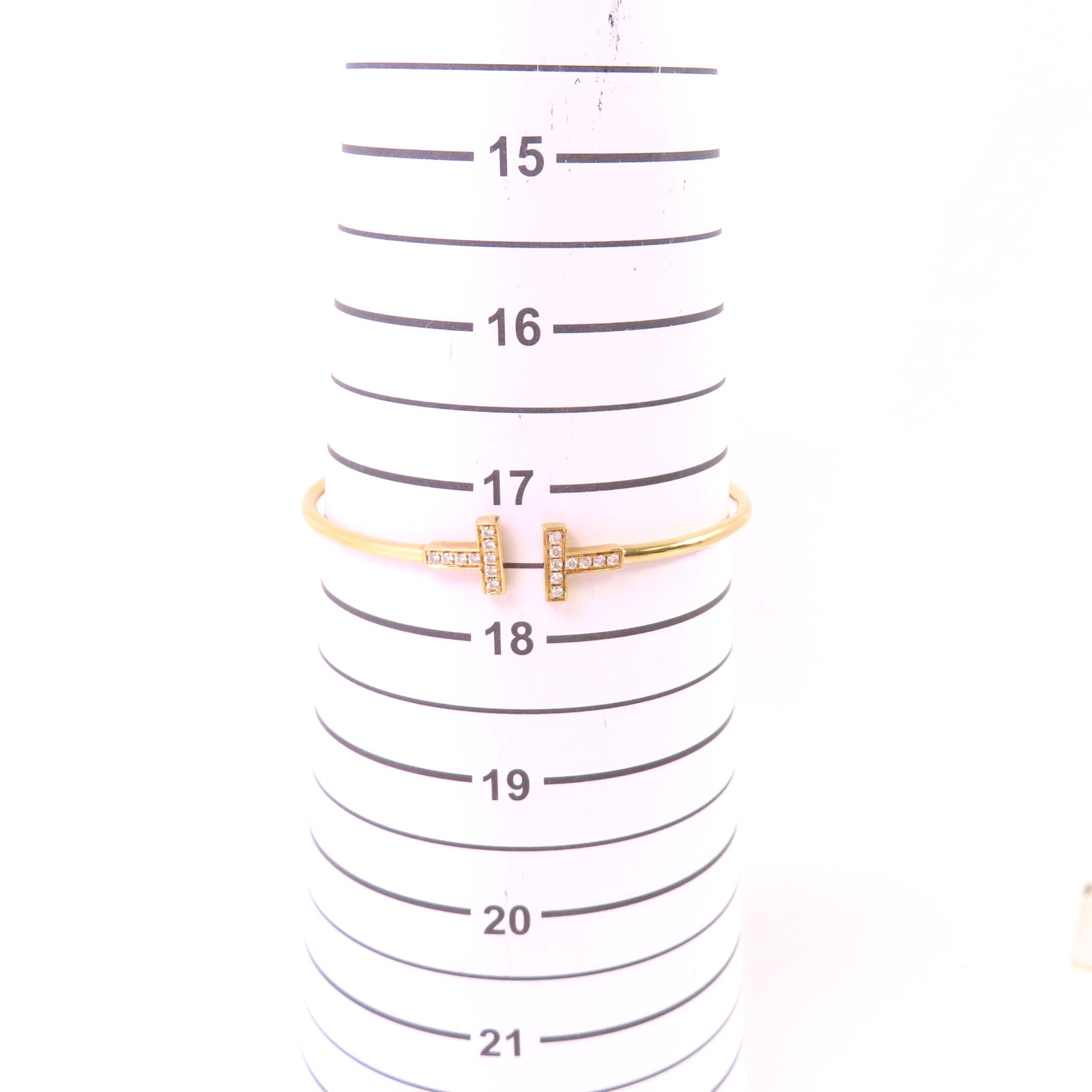 TIFFANY＆CO 18K玫瑰金T Wire Diamond Bracelet手鏈金色