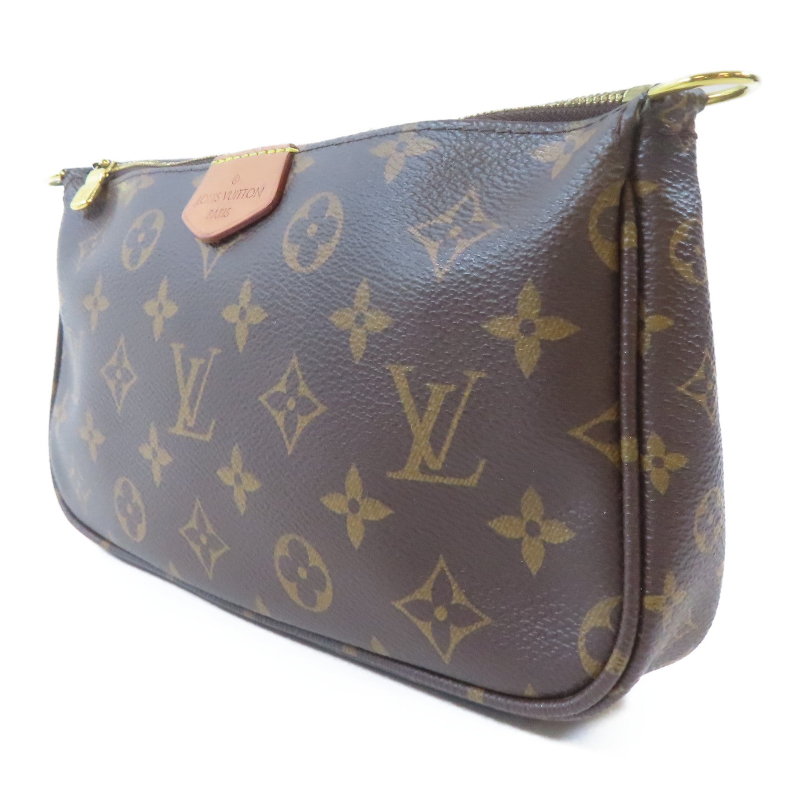 LOUIS VUITTON【激減優惠】 Monogram Multi Pochette Accessoires金扣手挽肩背兩用袋啡色