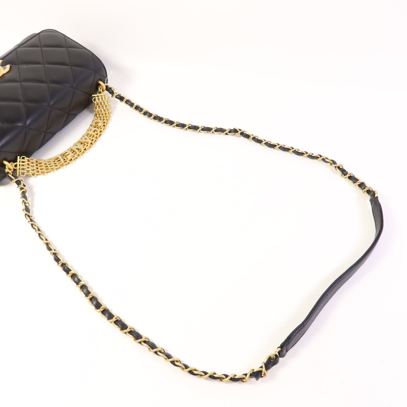 CHANEL 羊皮皮革2 Way Shoulder Bag金扣手挽肩背兩用袋