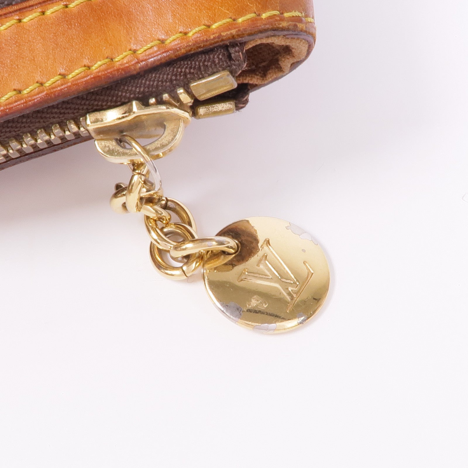 LOUIS VUITTON Monogram Tivoli PM金扣手挽袋棕色