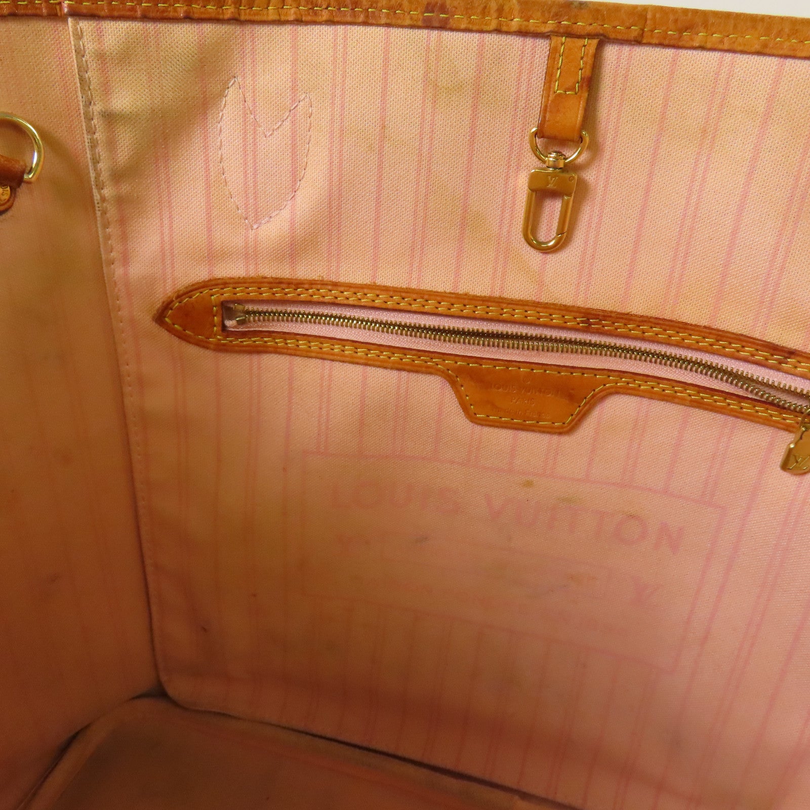 LOUIS VUITTON Damier Azur Neverfull MM金扣手挽袋