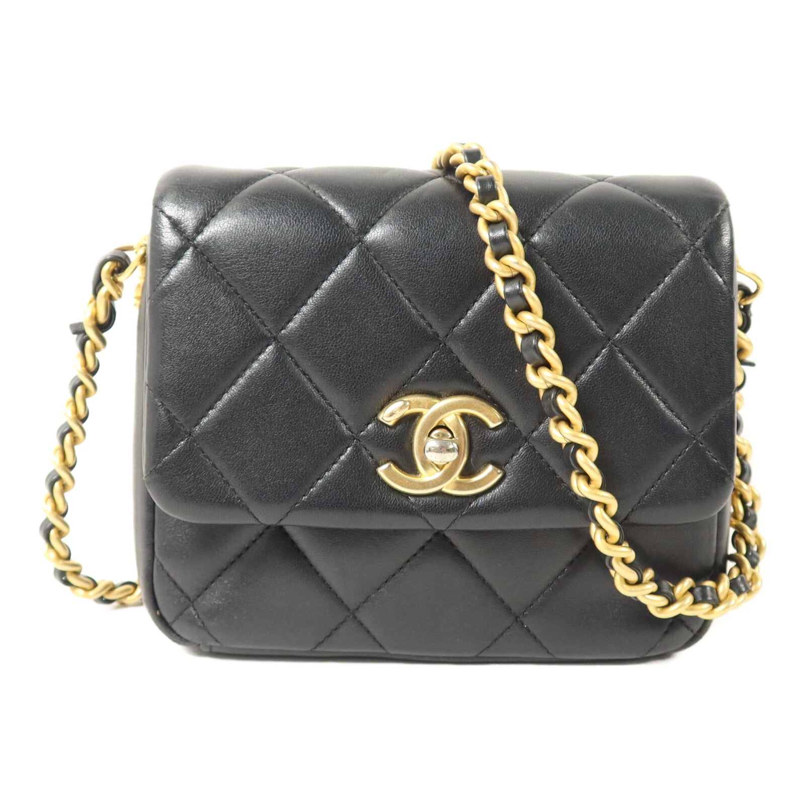 CHANEL 羊皮皮革Chain Shoulder鏈帶肩背袋