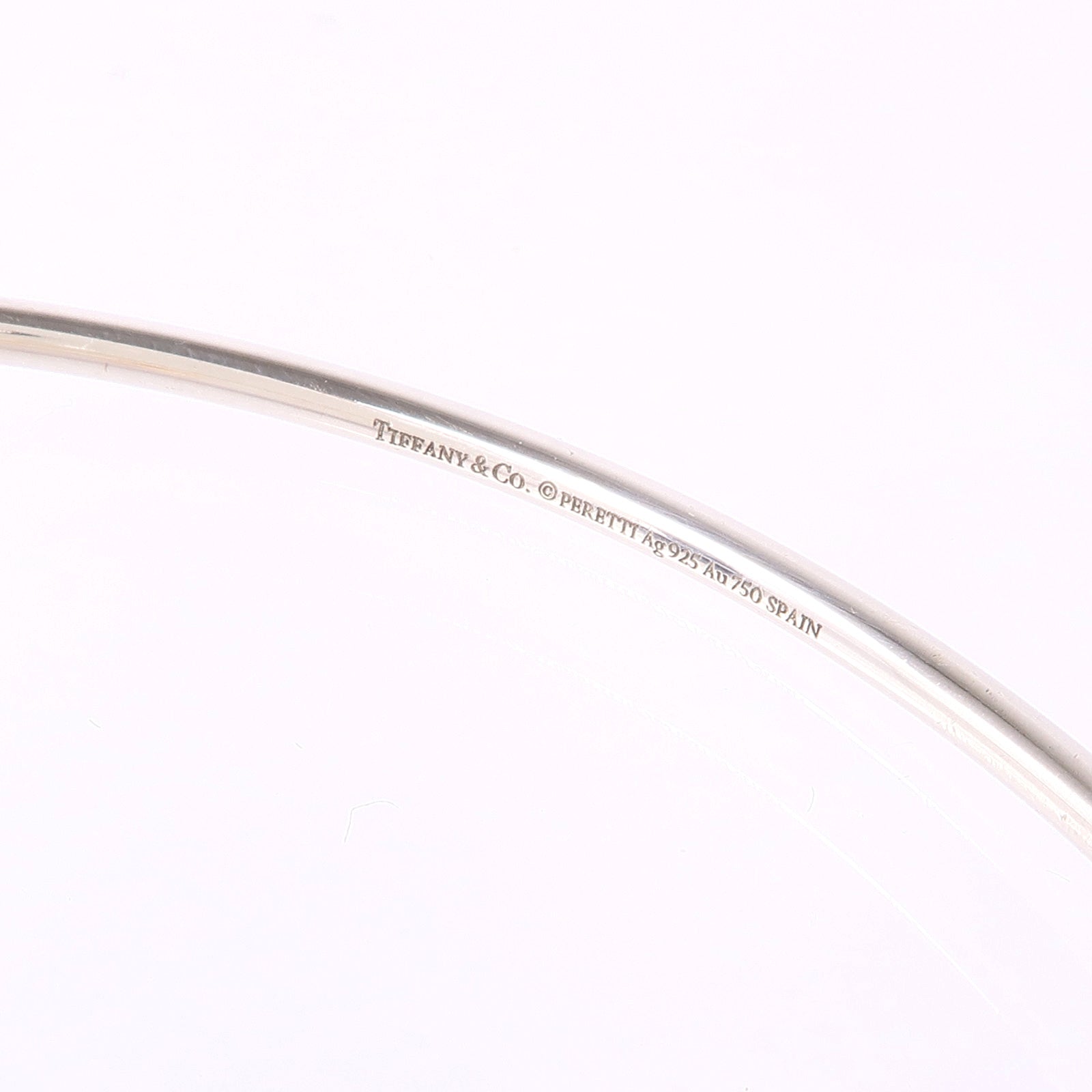TIFFANY＆CO 925純銀/18K玫瑰金Double Open Heart Bracelet手鐲