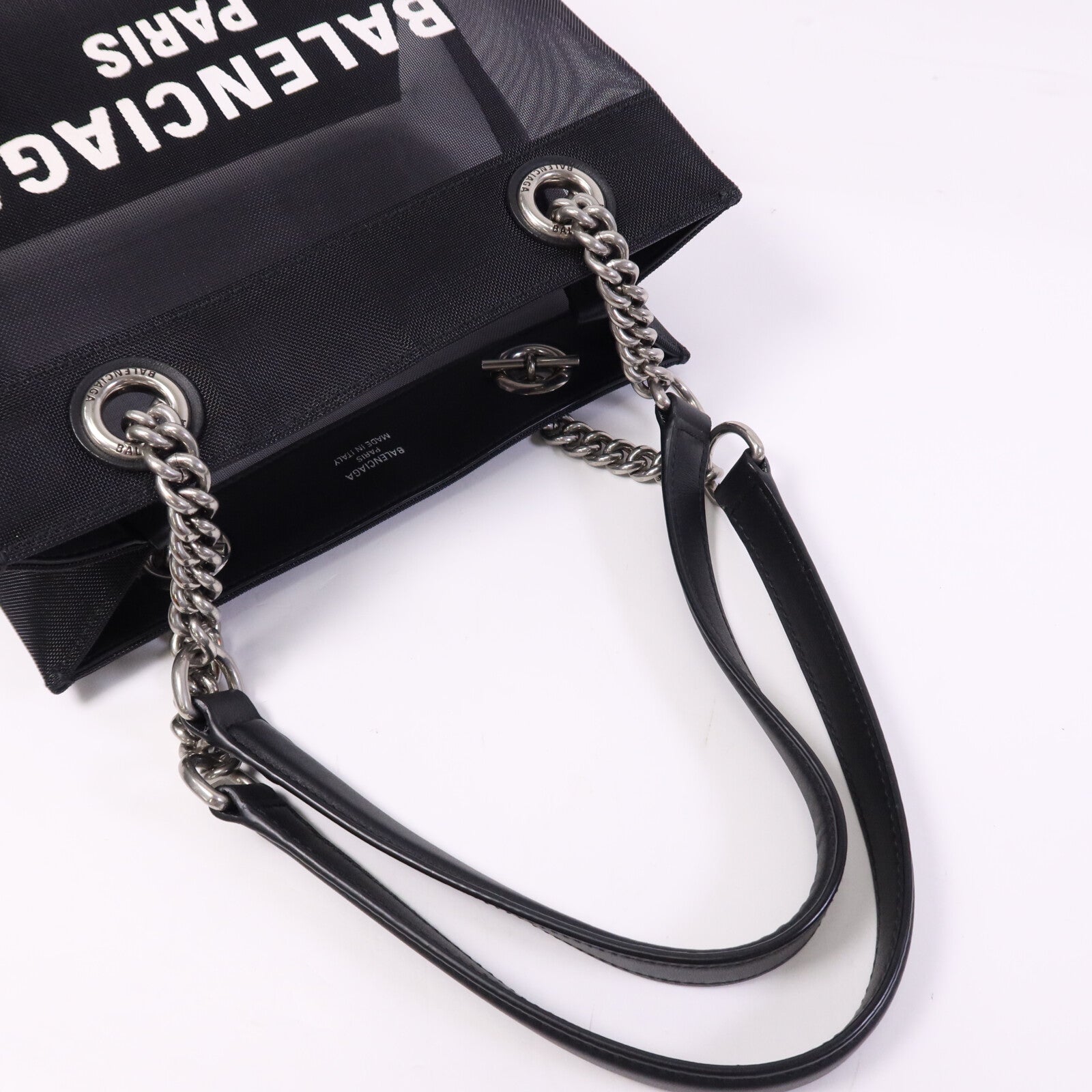 BALENCIAGA 尼龍Duty Free Small Tote Bag銀扣鏈帶手挽袋