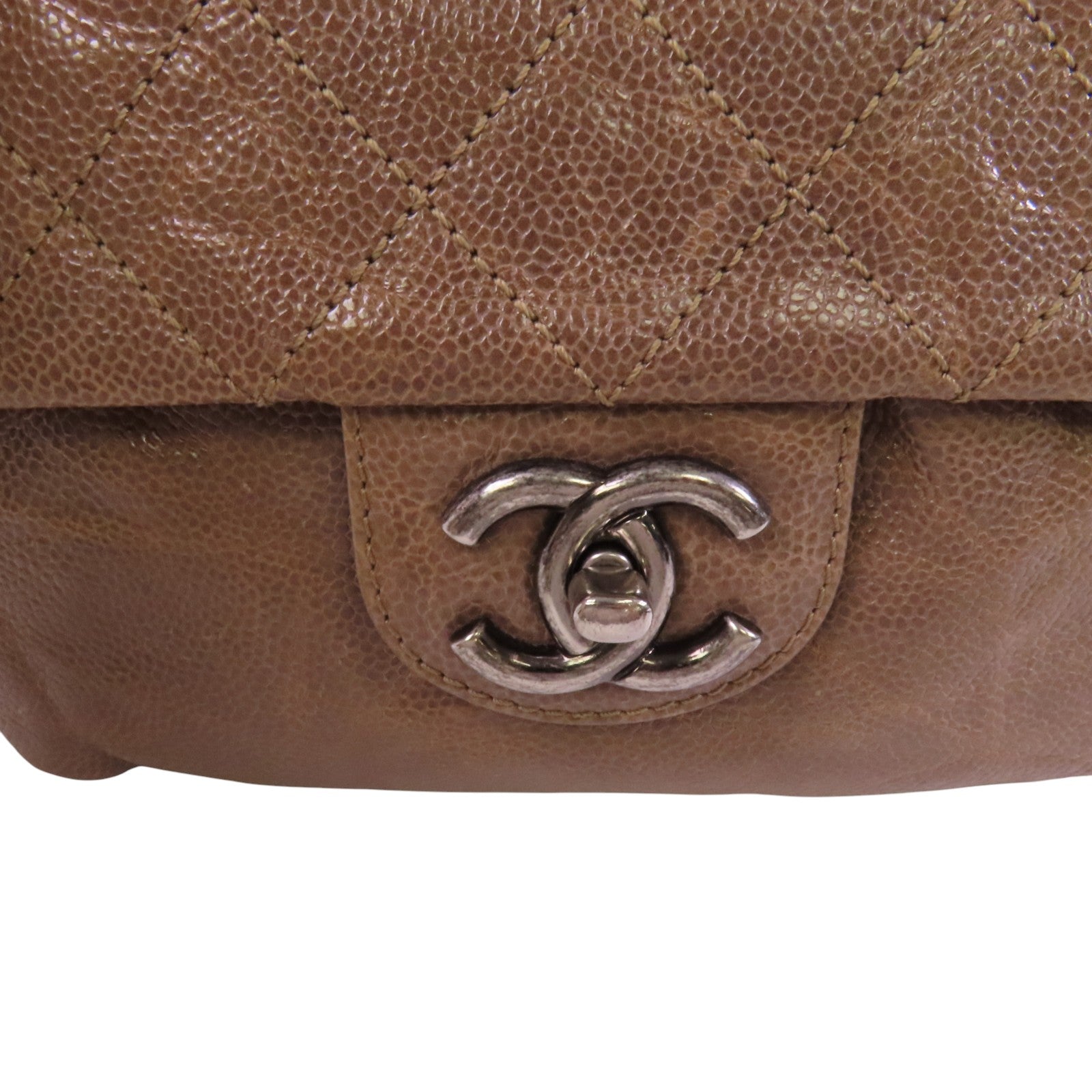 CHANEL 牛皮皮革Chain Shoulder Bag銀扣鏈帶肩背袋