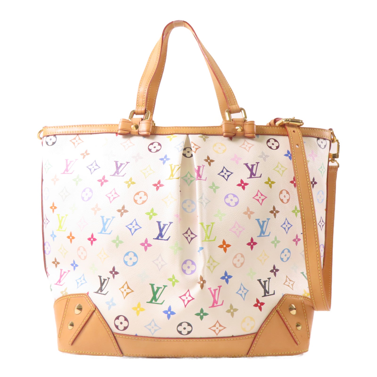 LOUIS VUITTON Monogram Multicolor Charlene MM金扣手挽肩背兩用袋白色/彩色