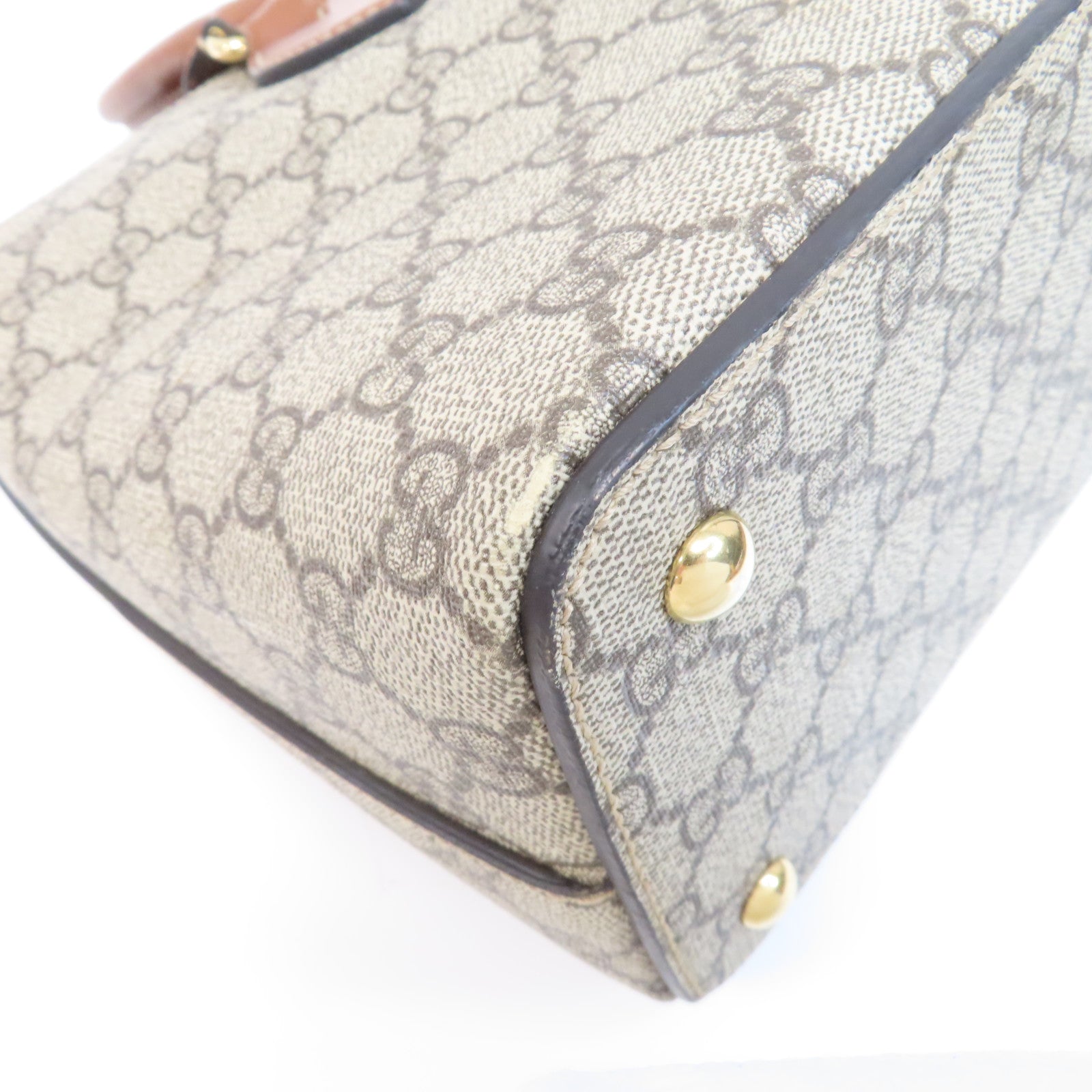 GUCCI 【激減優惠】GG Supreme Zip Tote金扣手挽肩背兩用袋啡色