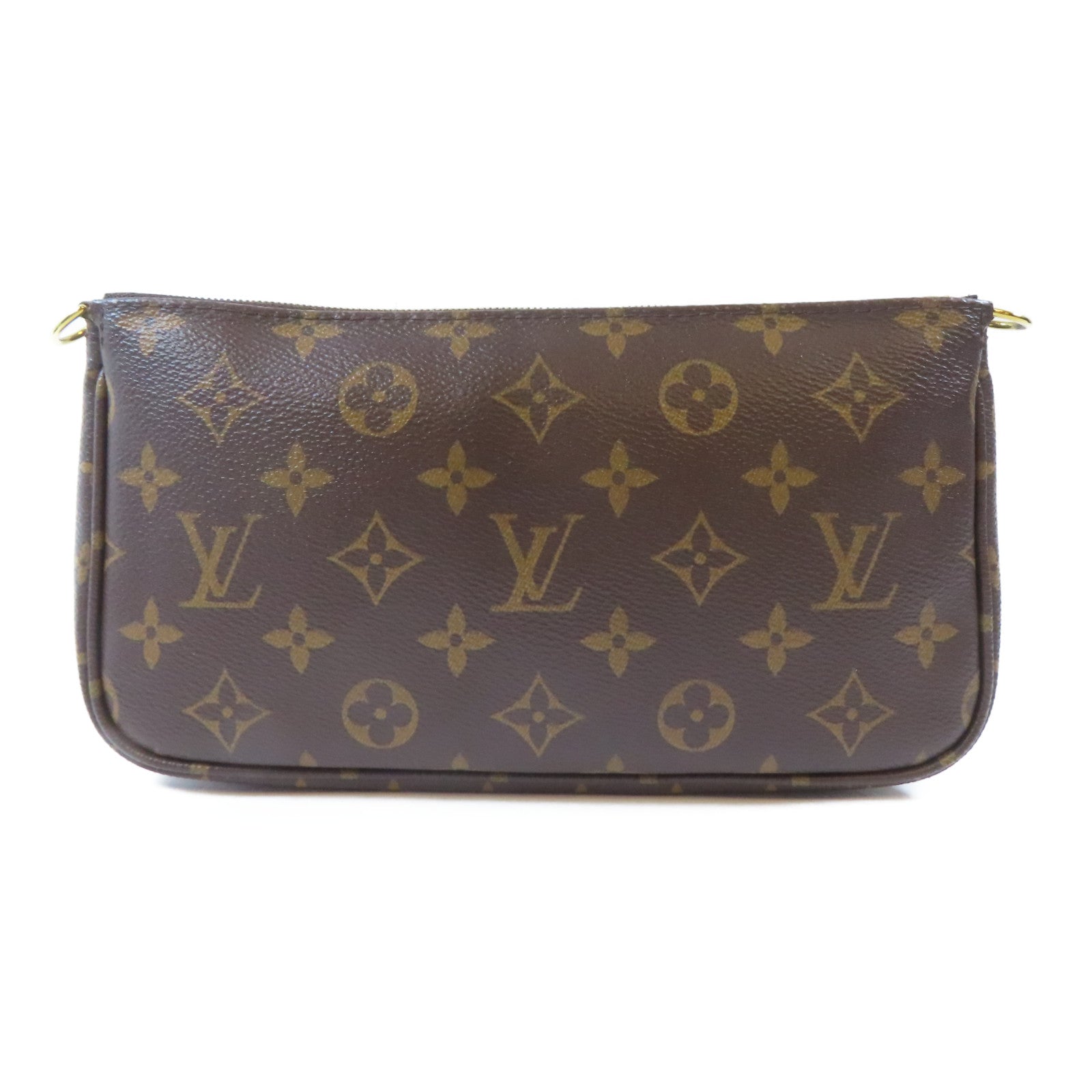 LOUIS VUITTON 【激減優惠】Monogram Multi Pochette Accessoires金扣手挽肩背兩用袋啡色