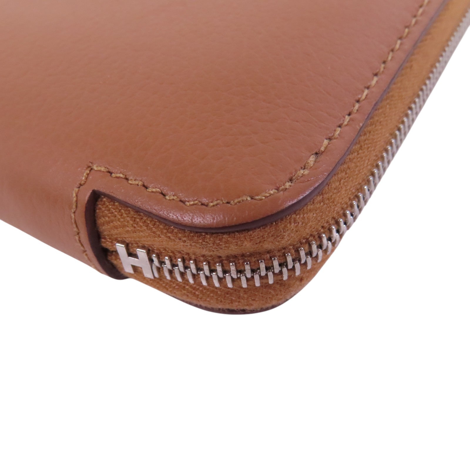 HERMES 【激減優惠】Evercolor皮革Silk In Compact Wallet銀扣拉鏈短錢包