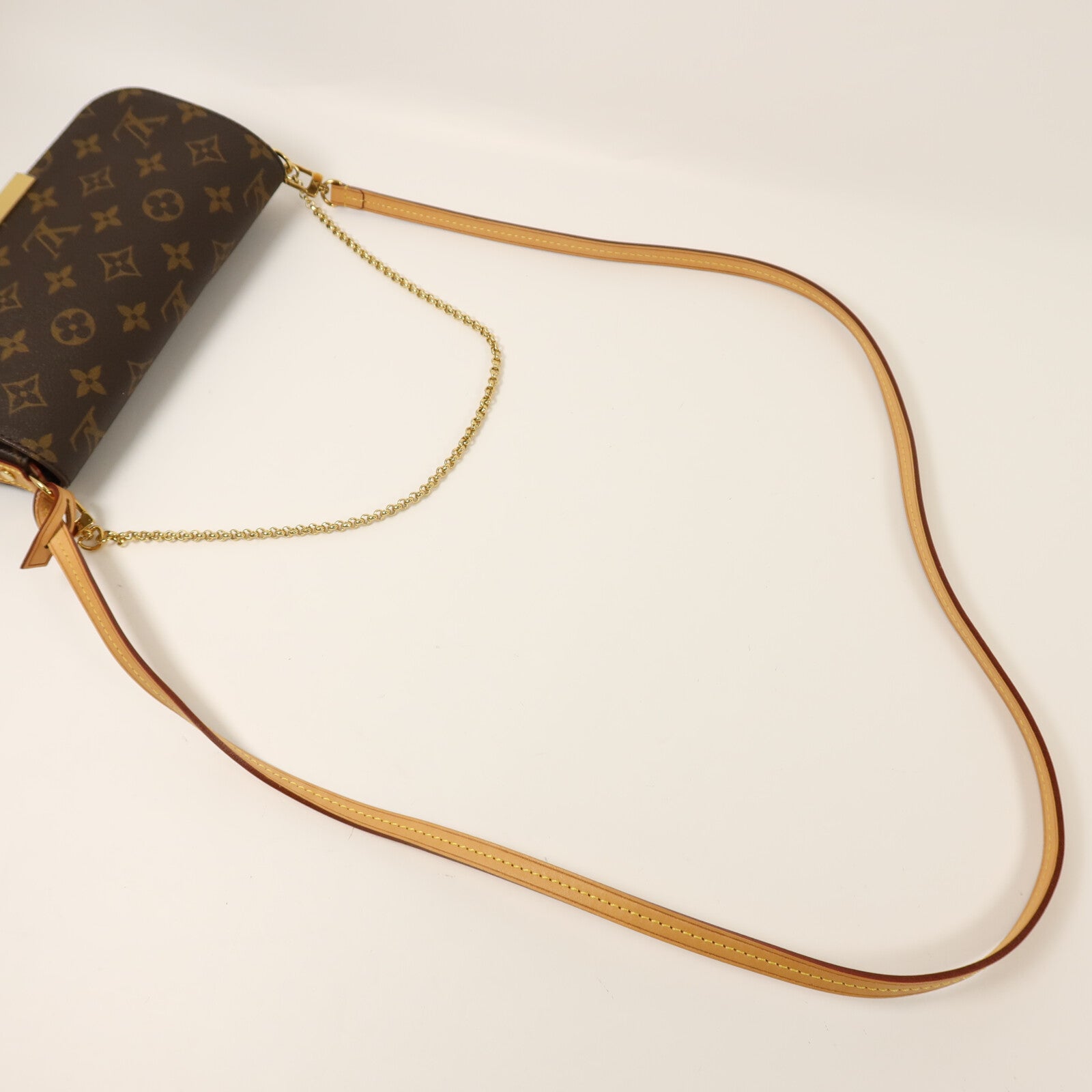 LOUIS VUITTON Monogram Favourite PM金扣鏈帶手挽肩背兩用袋
