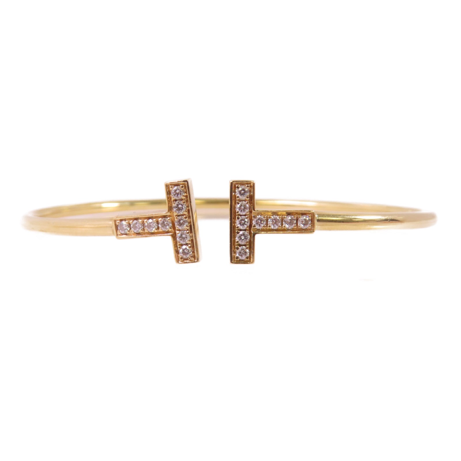TIFFANY＆CO 18K玫瑰金T Wire Diamond Bracelet手鏈金色