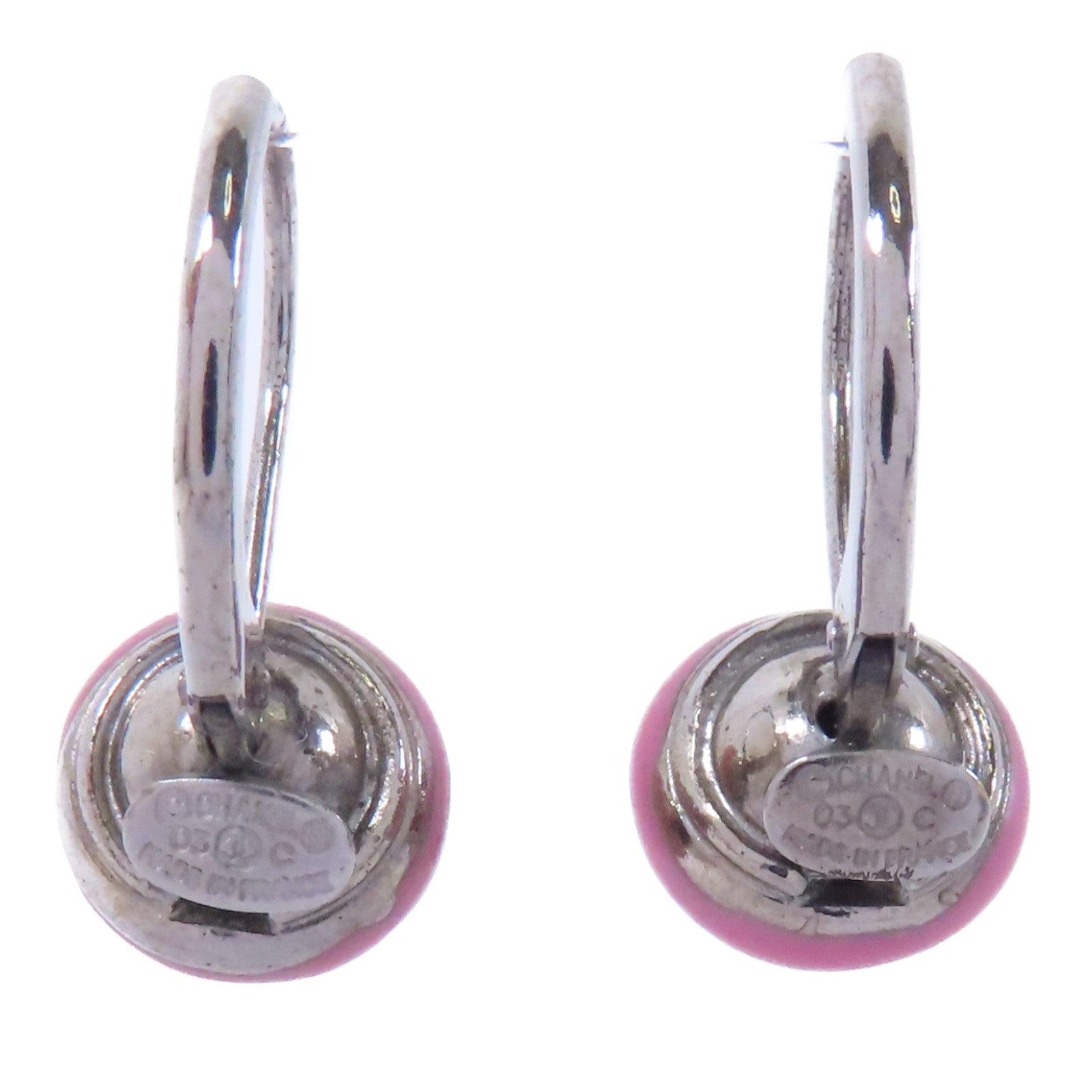 CHANEL PVC/金屬Earrings耳環銀色/粉紅色