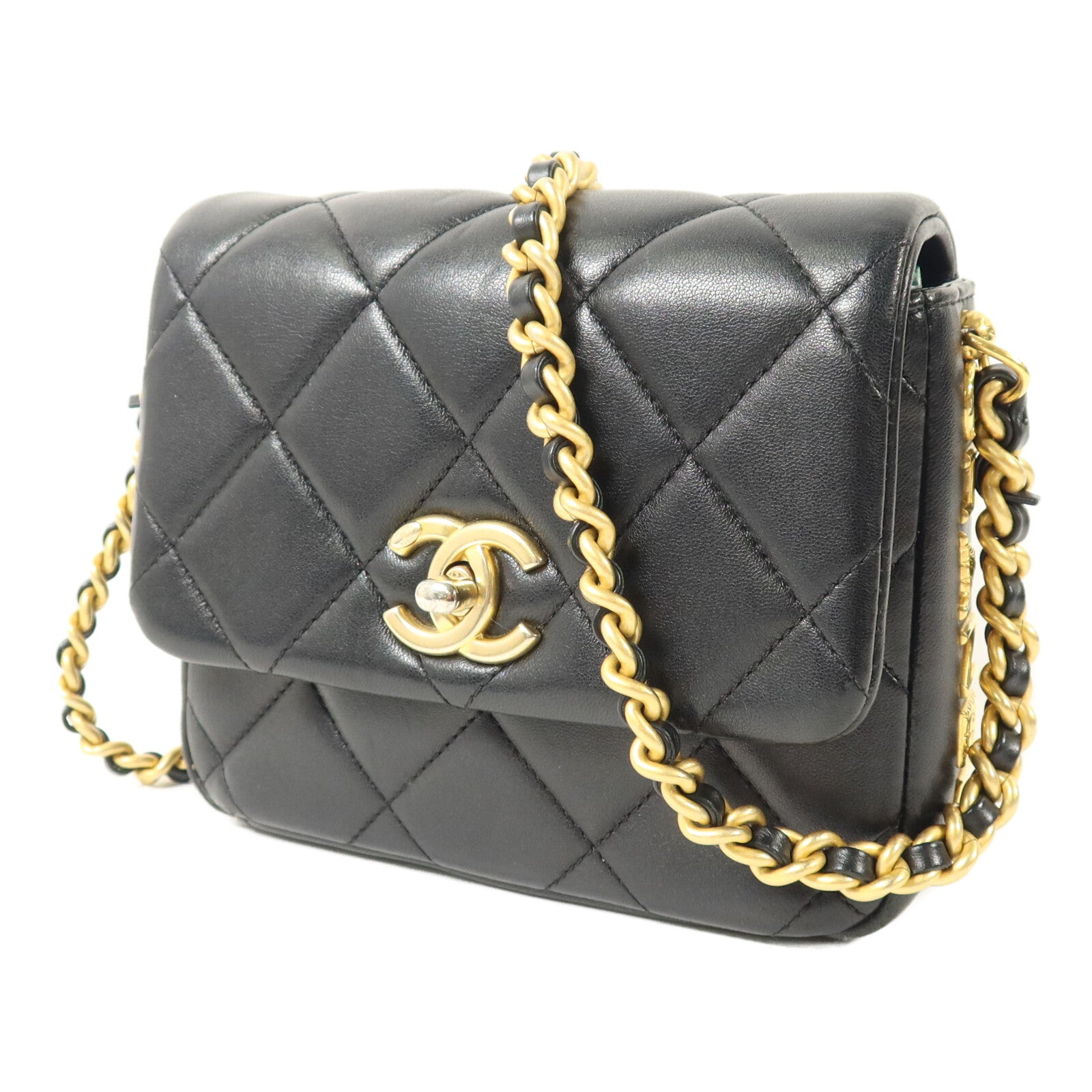 CHANEL 羊皮皮革Chain Shoulder鏈帶肩背袋
